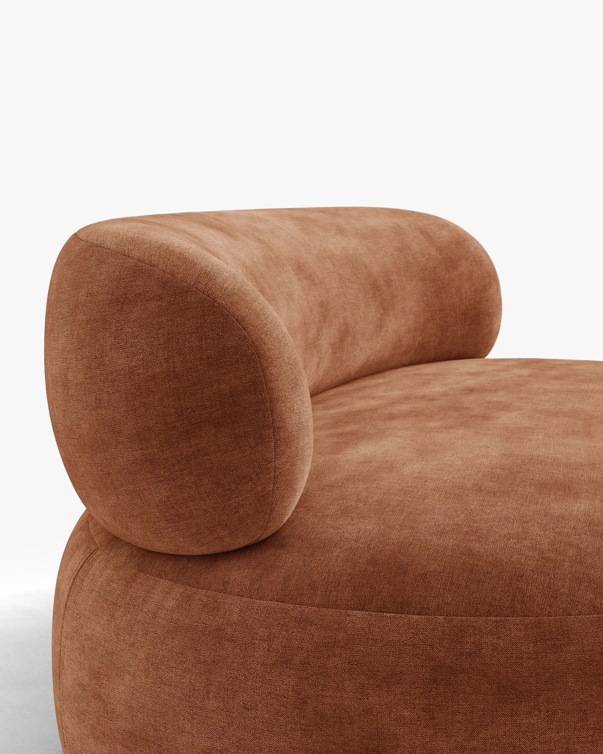 Sessel AURA in ziegelrotem Chenille