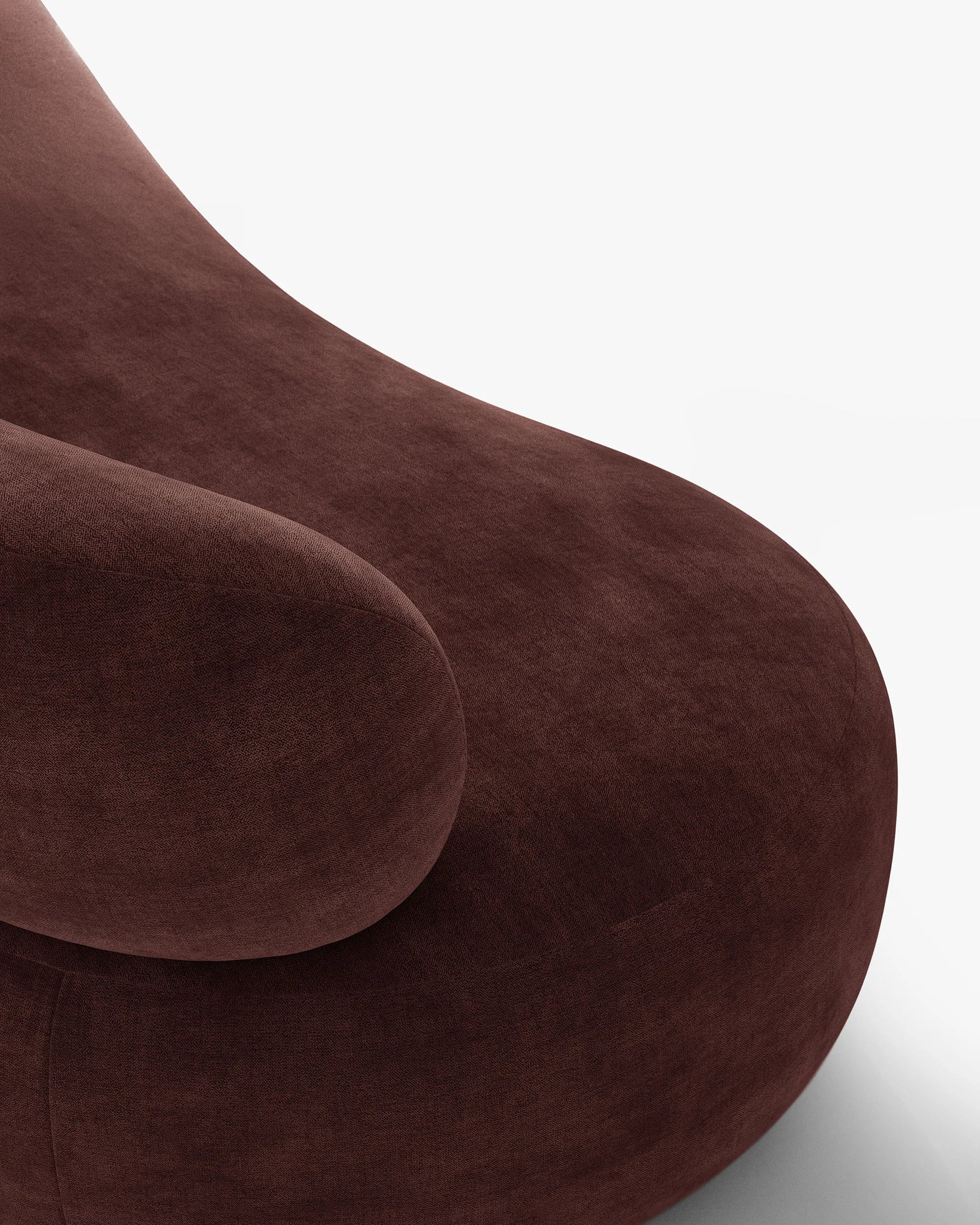 Sessel AURA in kirschrotem Chenille