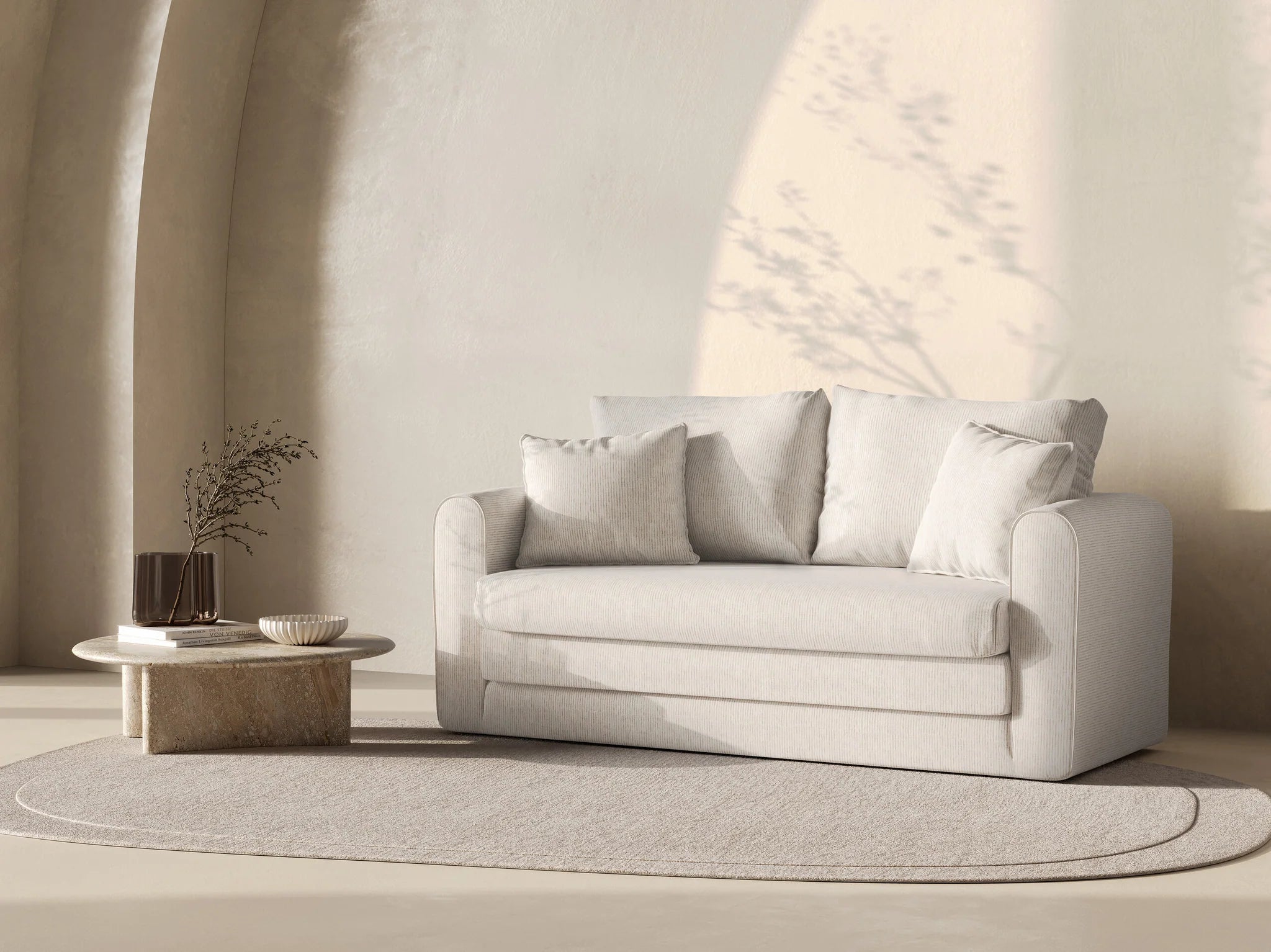 Sofa 2-Sitzer mit Schlaffunktion LIDO Sonnenblumen-Melange