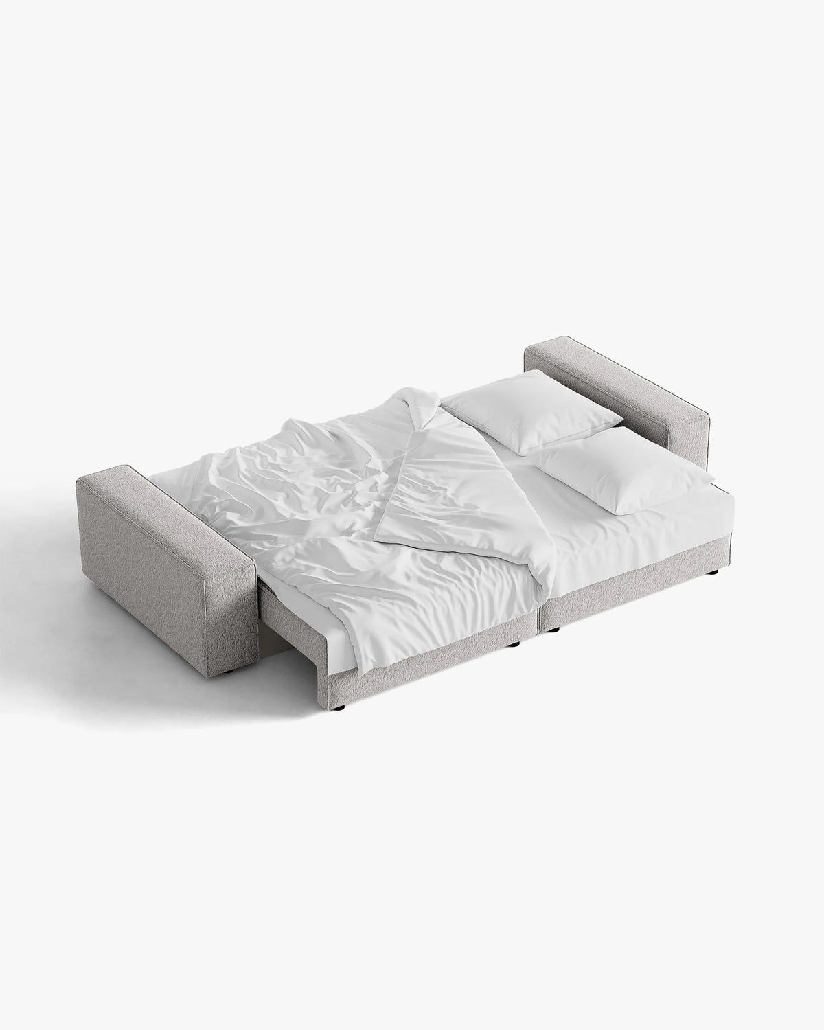 Sofa für 3 Personen mit Schlaffunktion JODIE graues Boucle