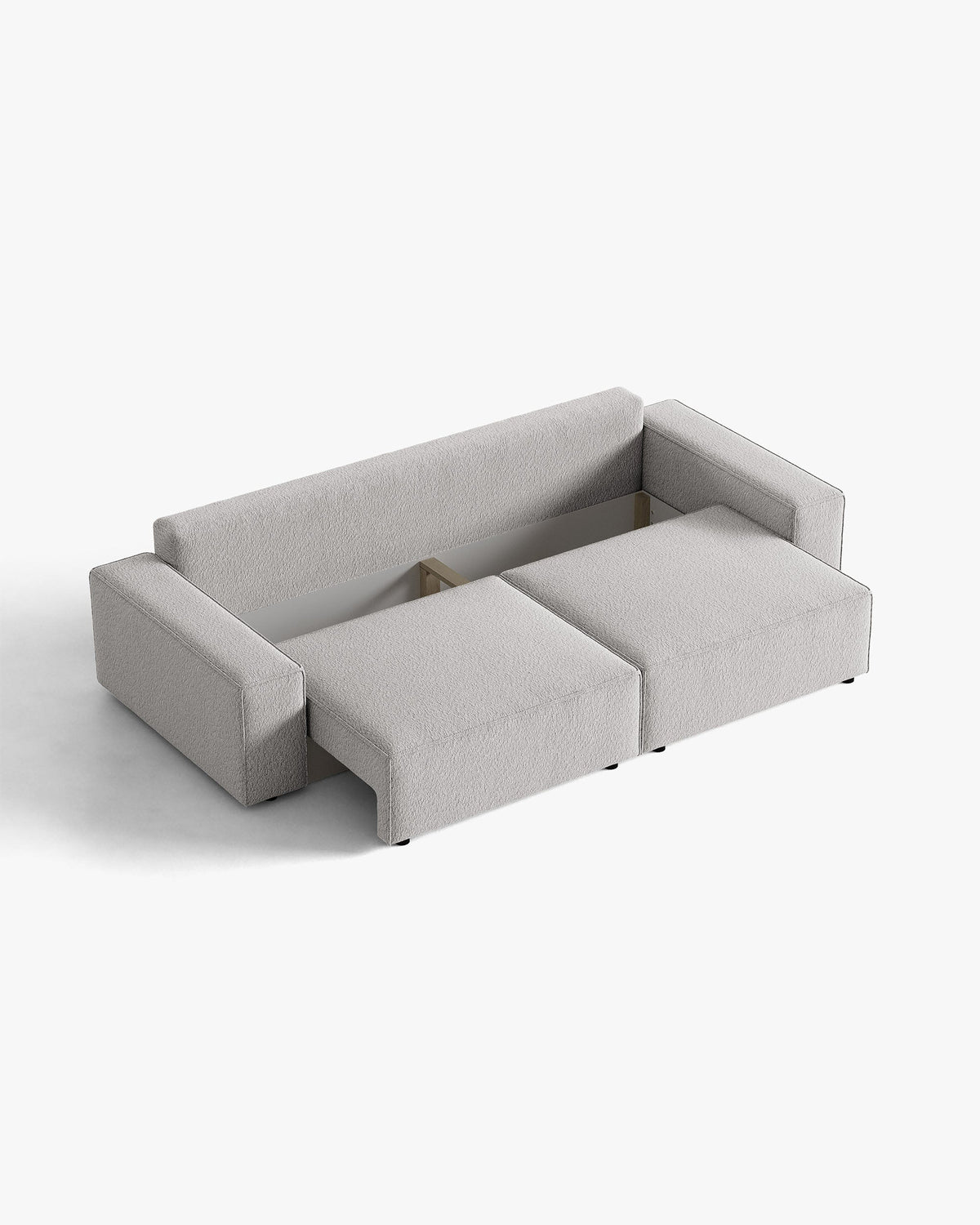 Sofa für 3 Personen mit Schlaffunktion JODIE graues Boucle