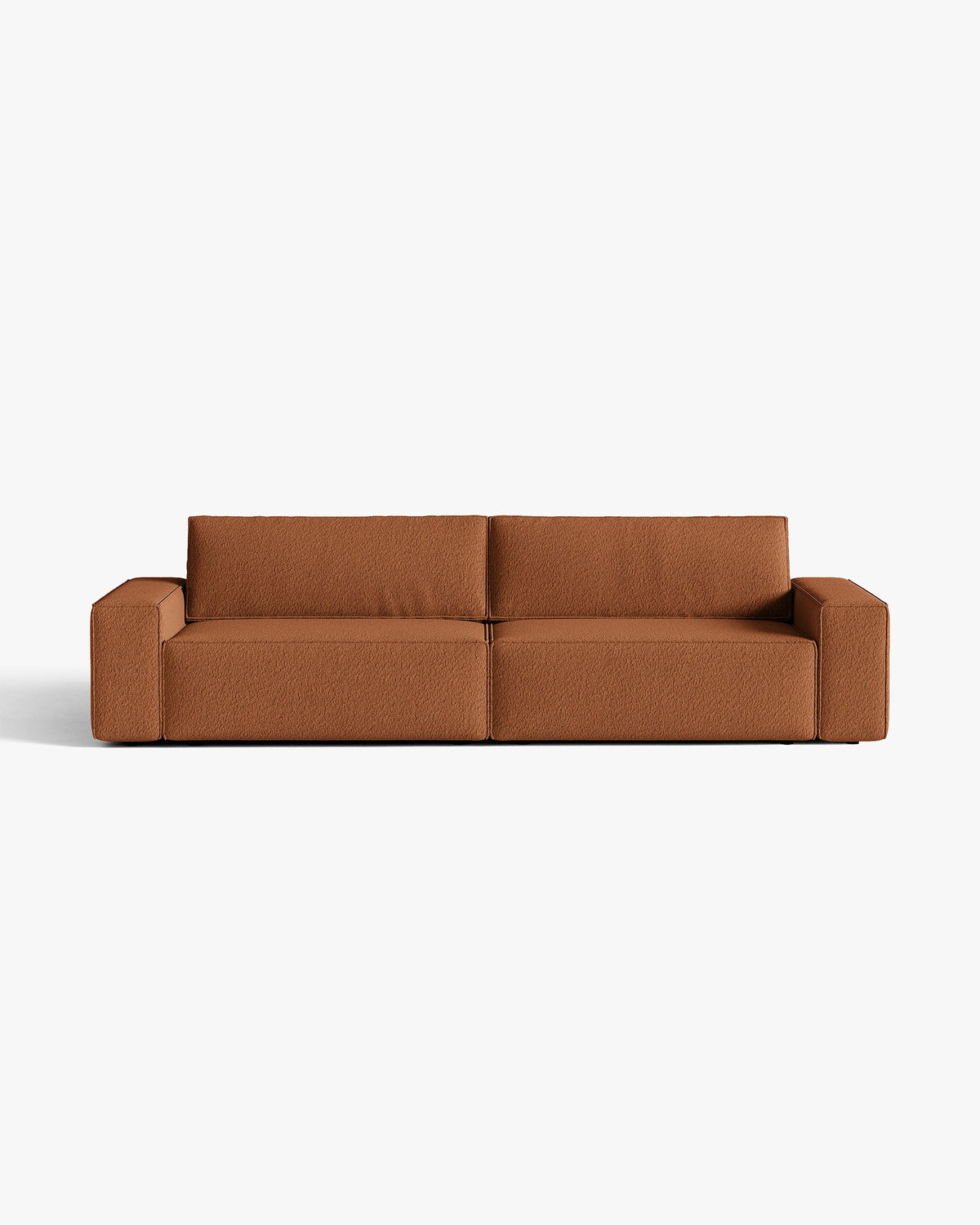 Sofa für 3 Personen mit Schlaffunktion JODIE ziegelrotes Boucle