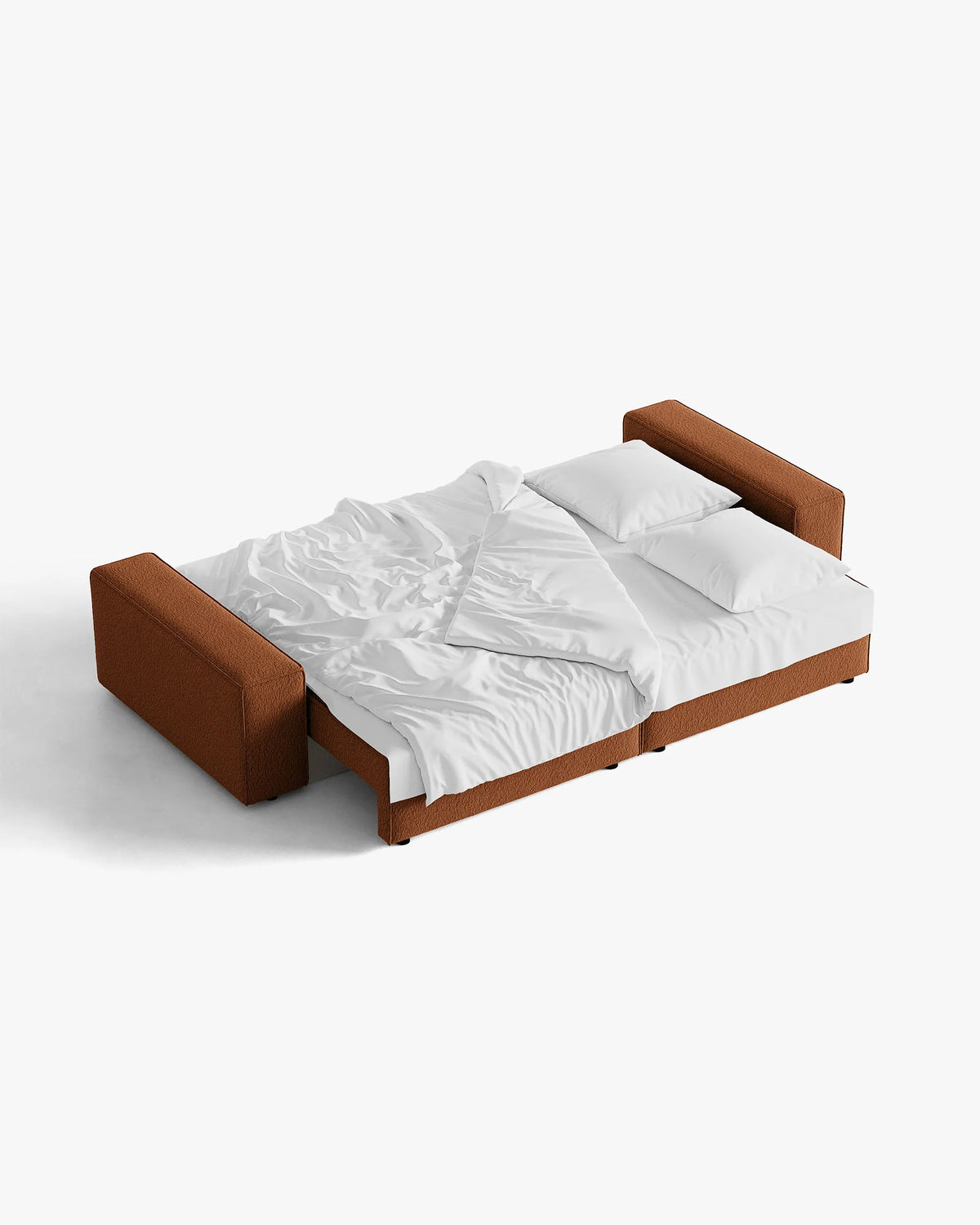 Sofa für 3 Personen mit Schlaffunktion JODIE ziegelrotes Boucle