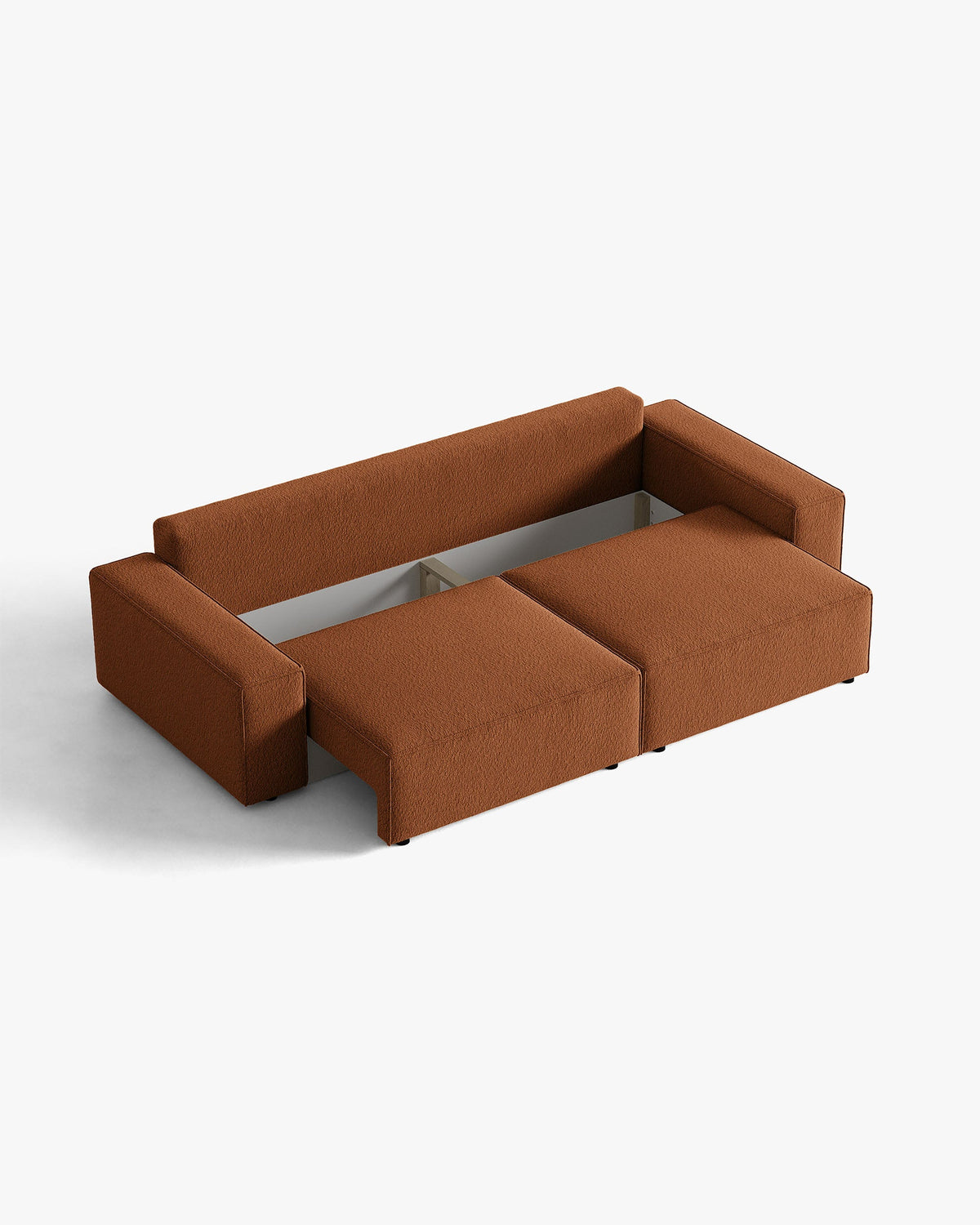 Sofa für 3 Personen mit Schlaffunktion JODIE ziegelrotes Boucle