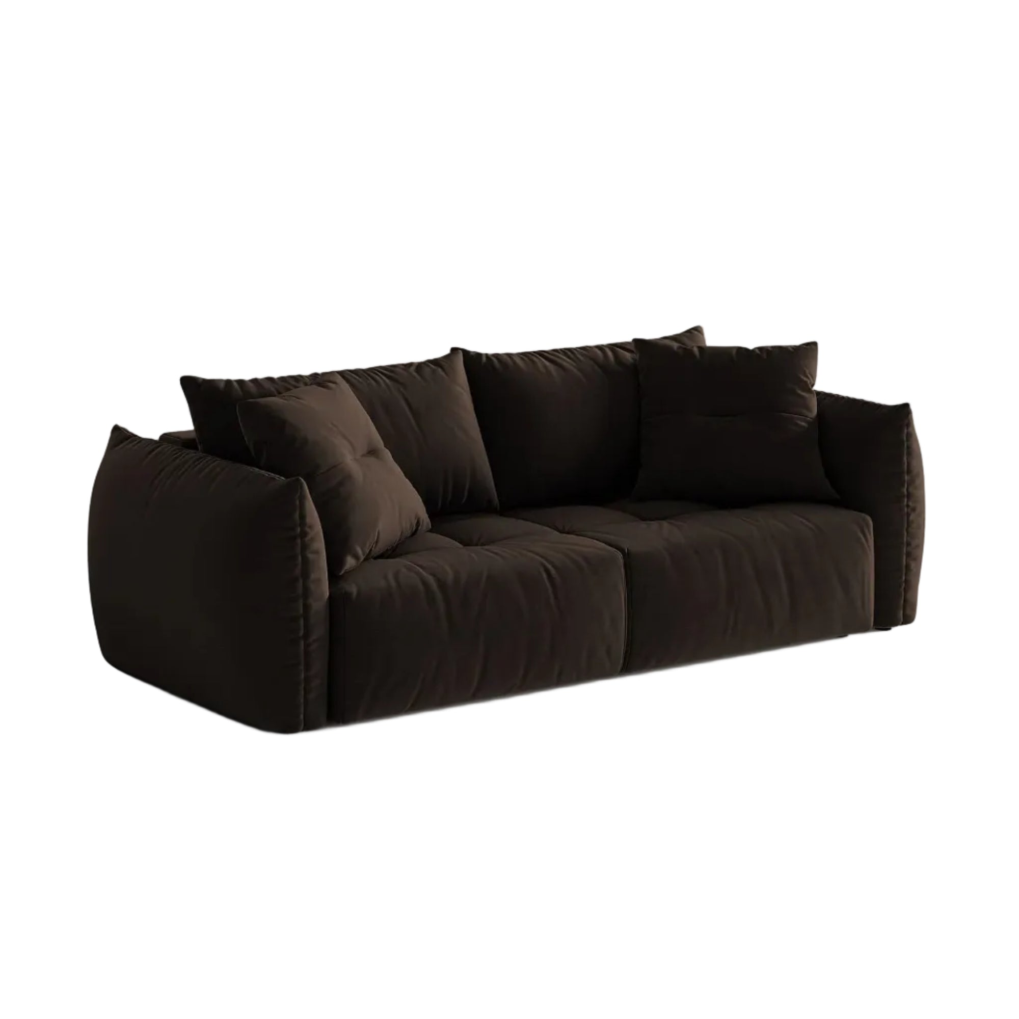 Sofa aus Samt für 3 Personen mit Schlaf-Funktion BLOOM in Dunkelbraun