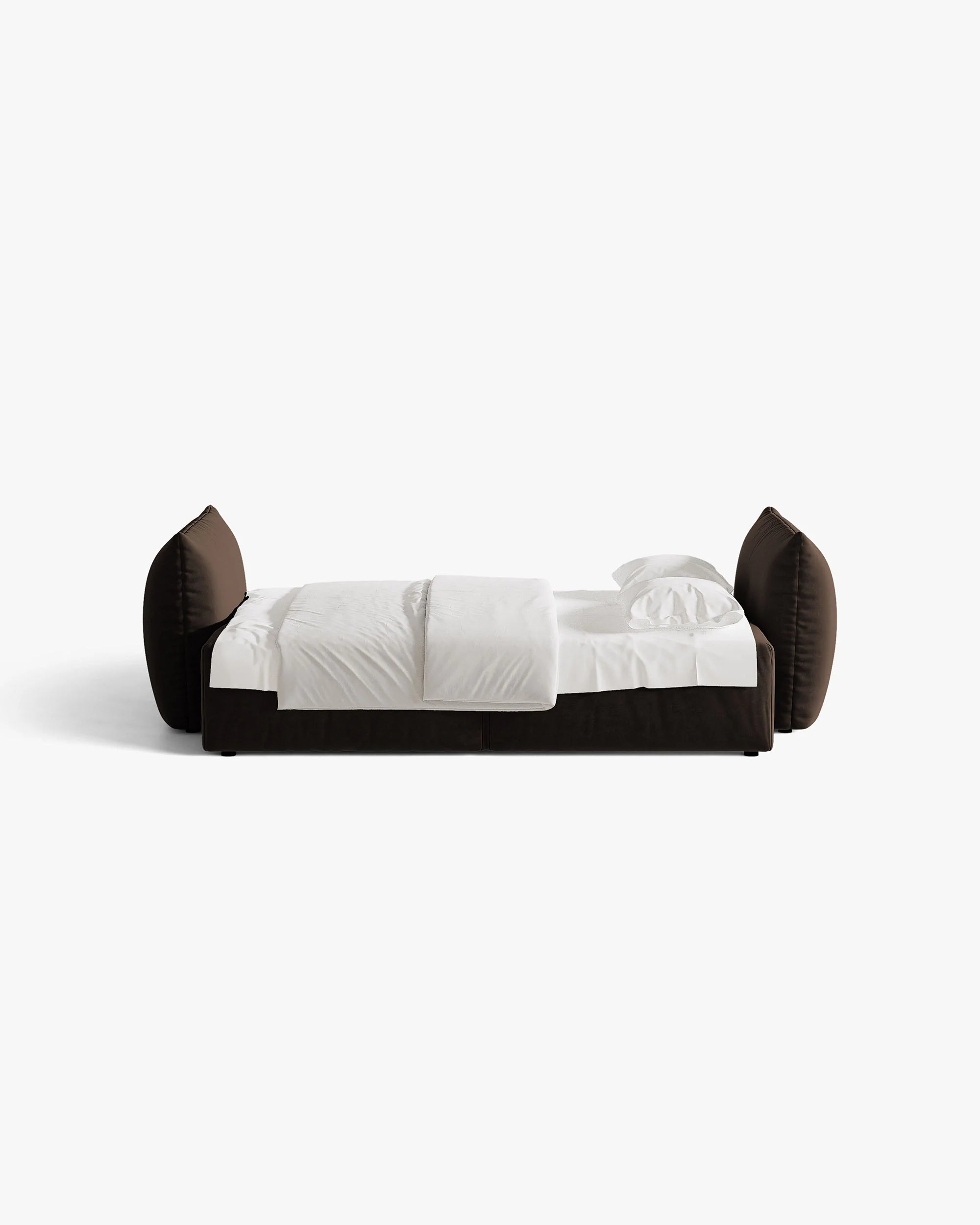 Sofa aus Samt für 3 Personen mit Schlaf-Funktion BLOOM in Dunkelbraun