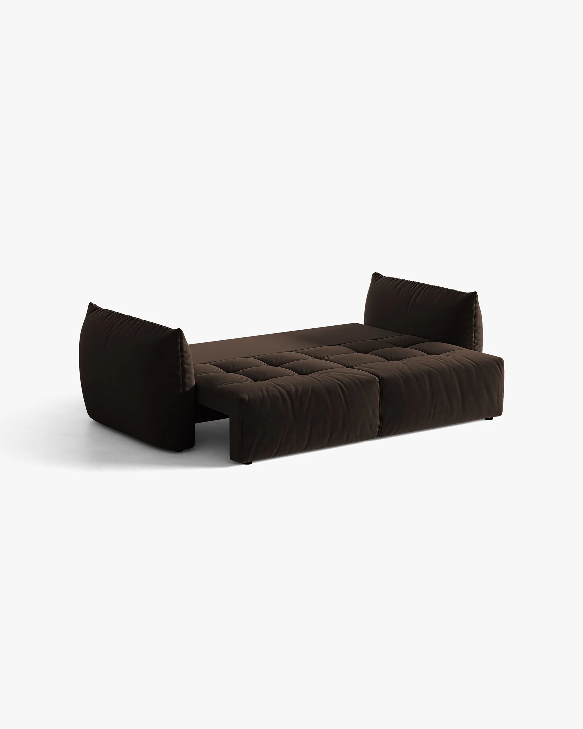 Sofa aus Samt für 3 Personen mit Schlaf-Funktion BLOOM in Dunkelbraun