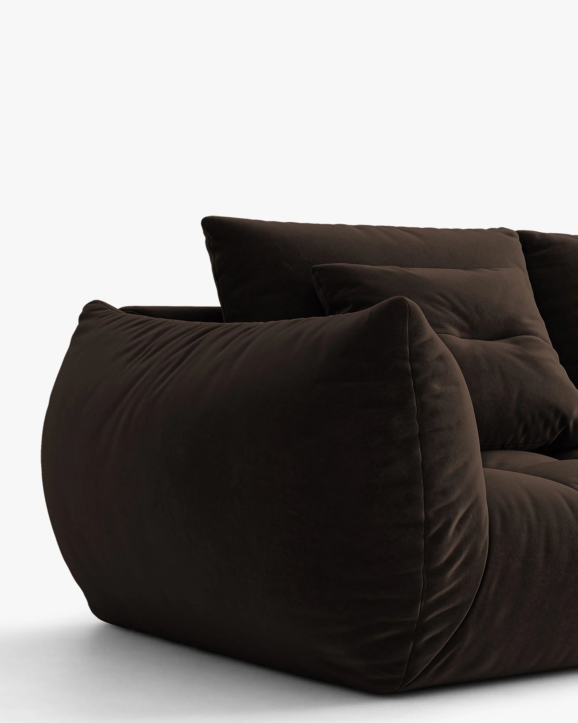 Sofa aus Samt für 3 Personen mit Schlaf-Funktion BLOOM in Dunkelbraun