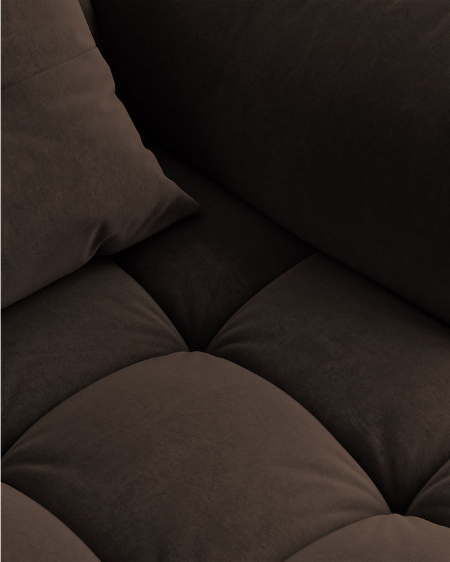 Sofa aus Samt für 3 Personen mit Schlaf-Funktion BLOOM in Dunkelbraun