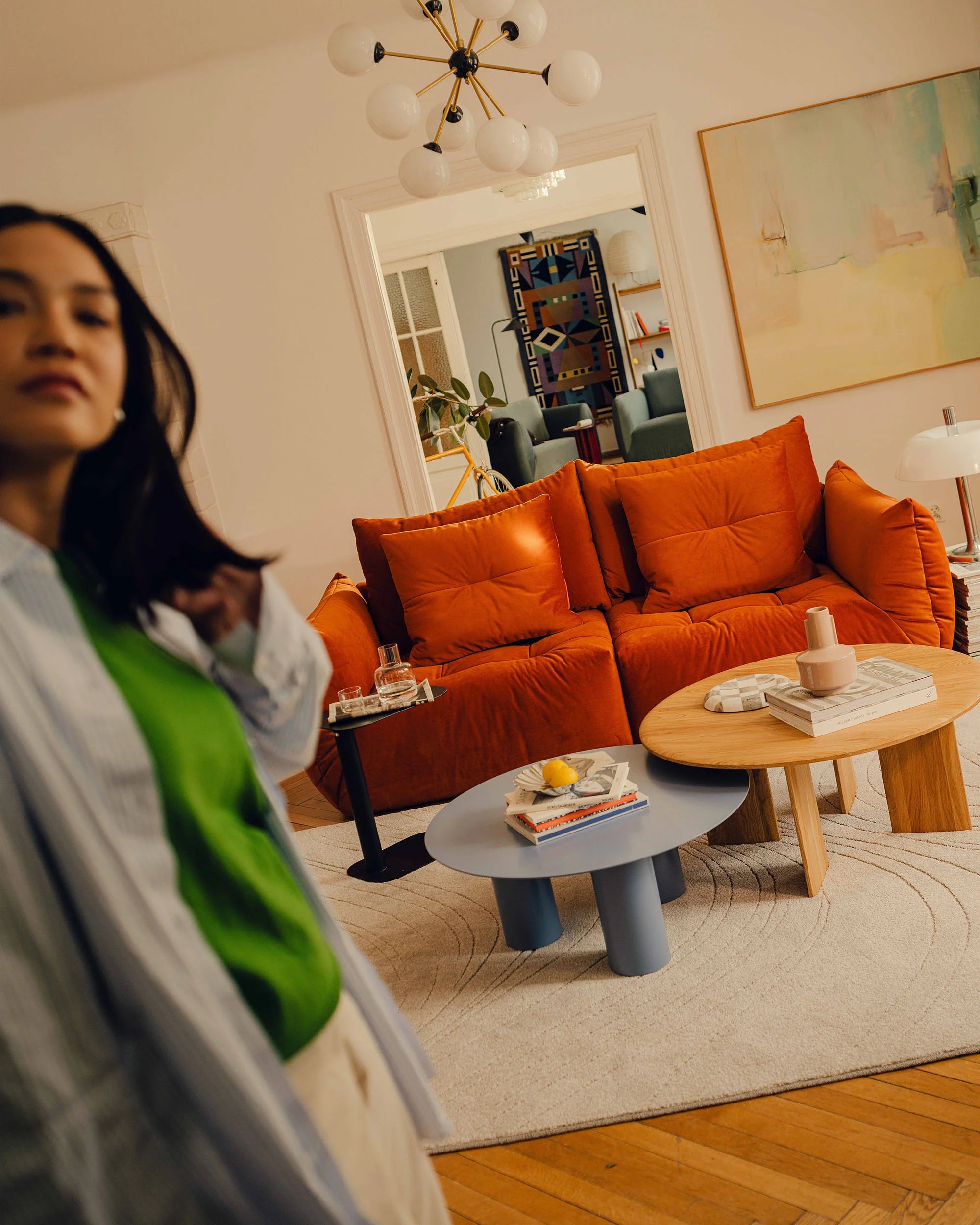 Sofa aus Samt für 3 Personen mit Schlaf-Funktion BLOOM in Dunkelbraun