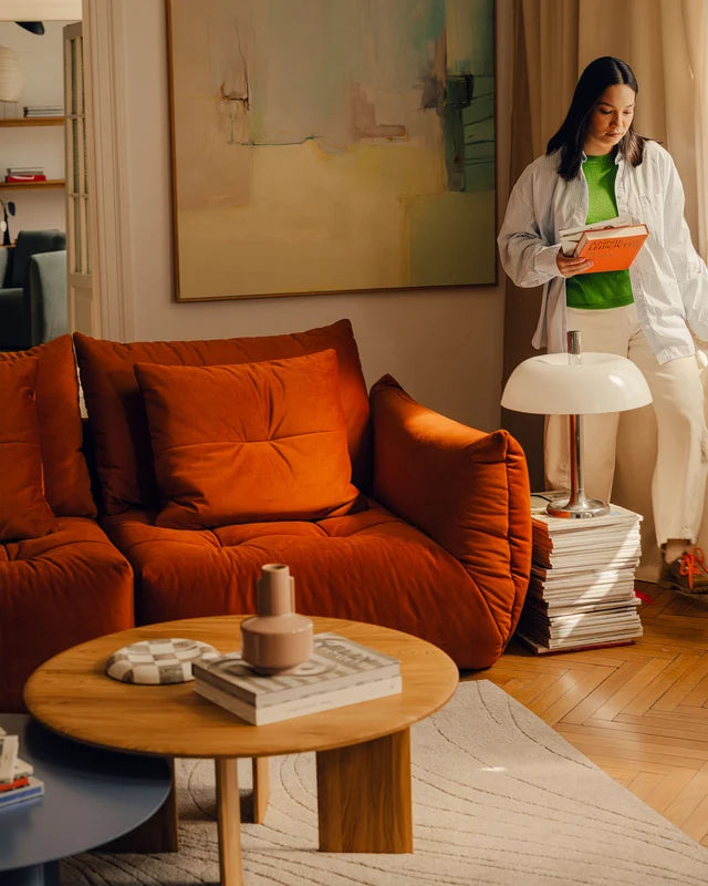 Sofa aus Samt für 3 Personen mit Schlaf-Funktion BLOOM in Dunkelbraun