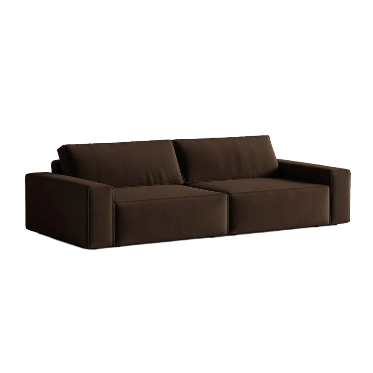 Sofa aus Samt für 3 Personen mit Schlaf-Funktion JODIE schokoladenbraun