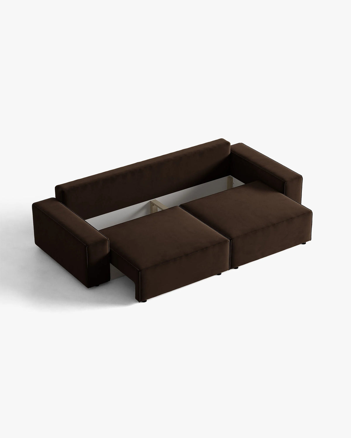 Sofa aus Samt für 3 Personen mit Schlaf-Funktion JODIE schokoladenbraun
