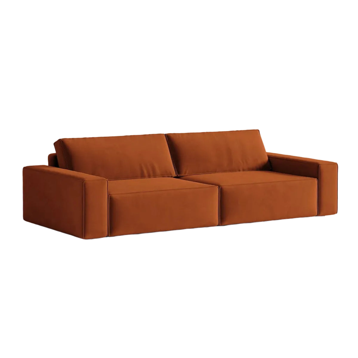 Sofa aus Samt für 3 Personen mit Schlaf-Funktion JODIE ziegelrot