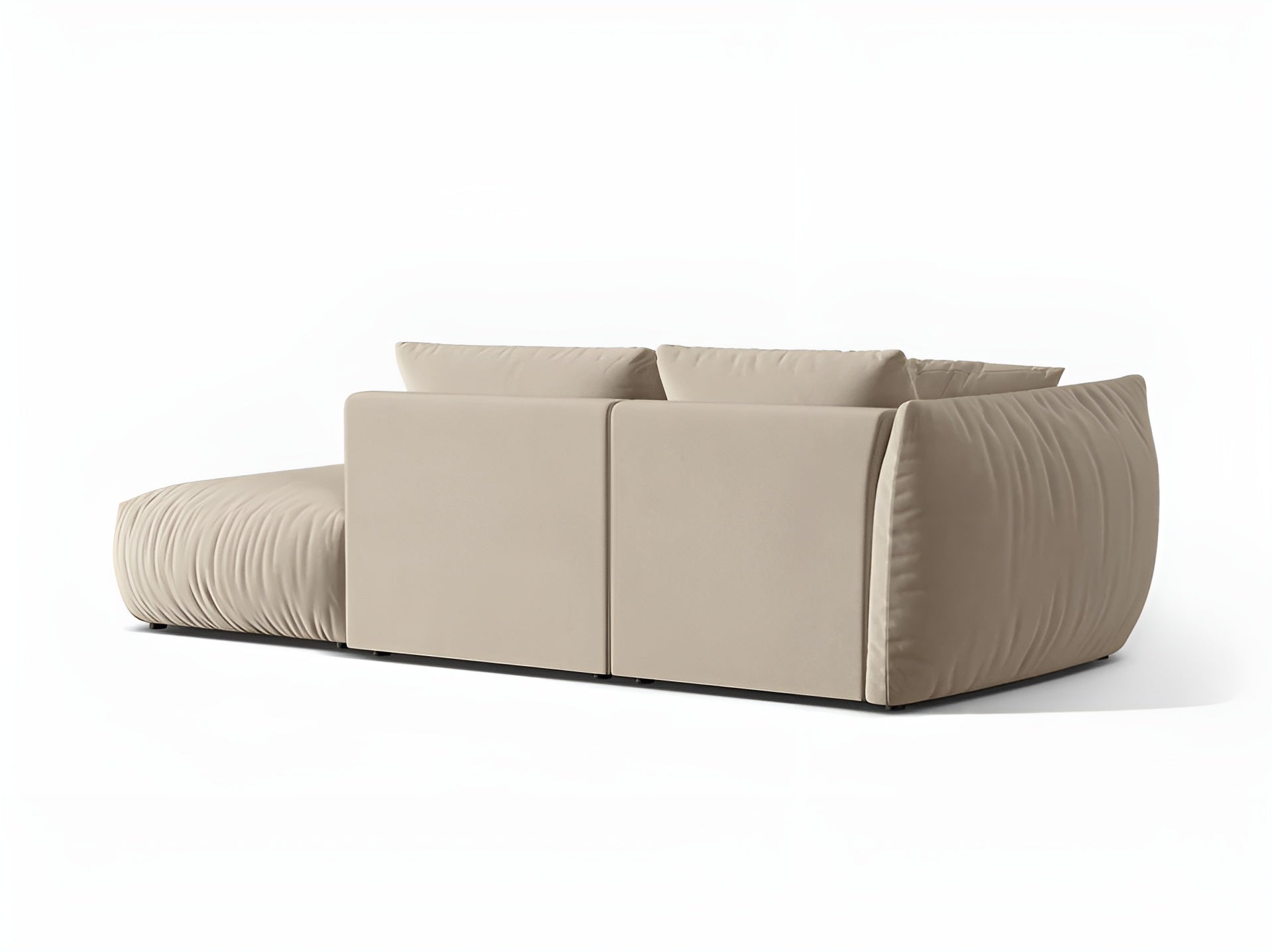 Modulares Samtsofa für 3 Personen, rechtsseitig CHRIS ecru