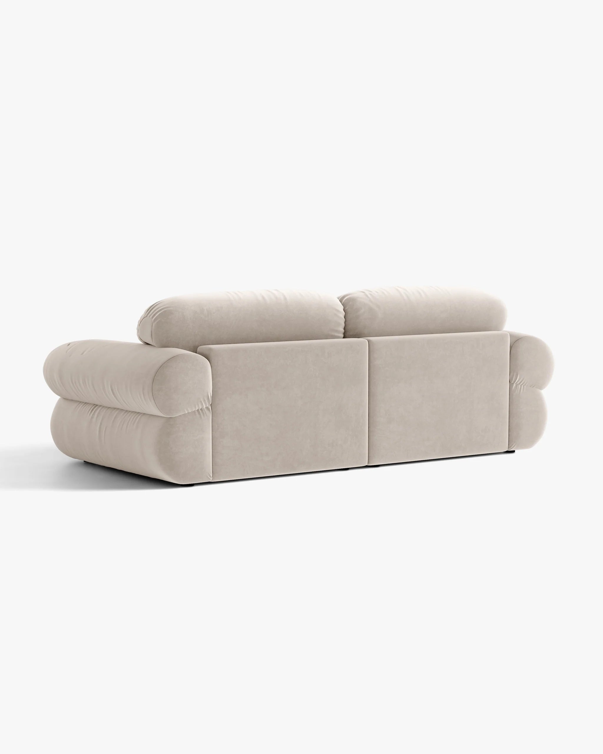 Sofa für 3 Personen aus Samt OPHELIA in Beige