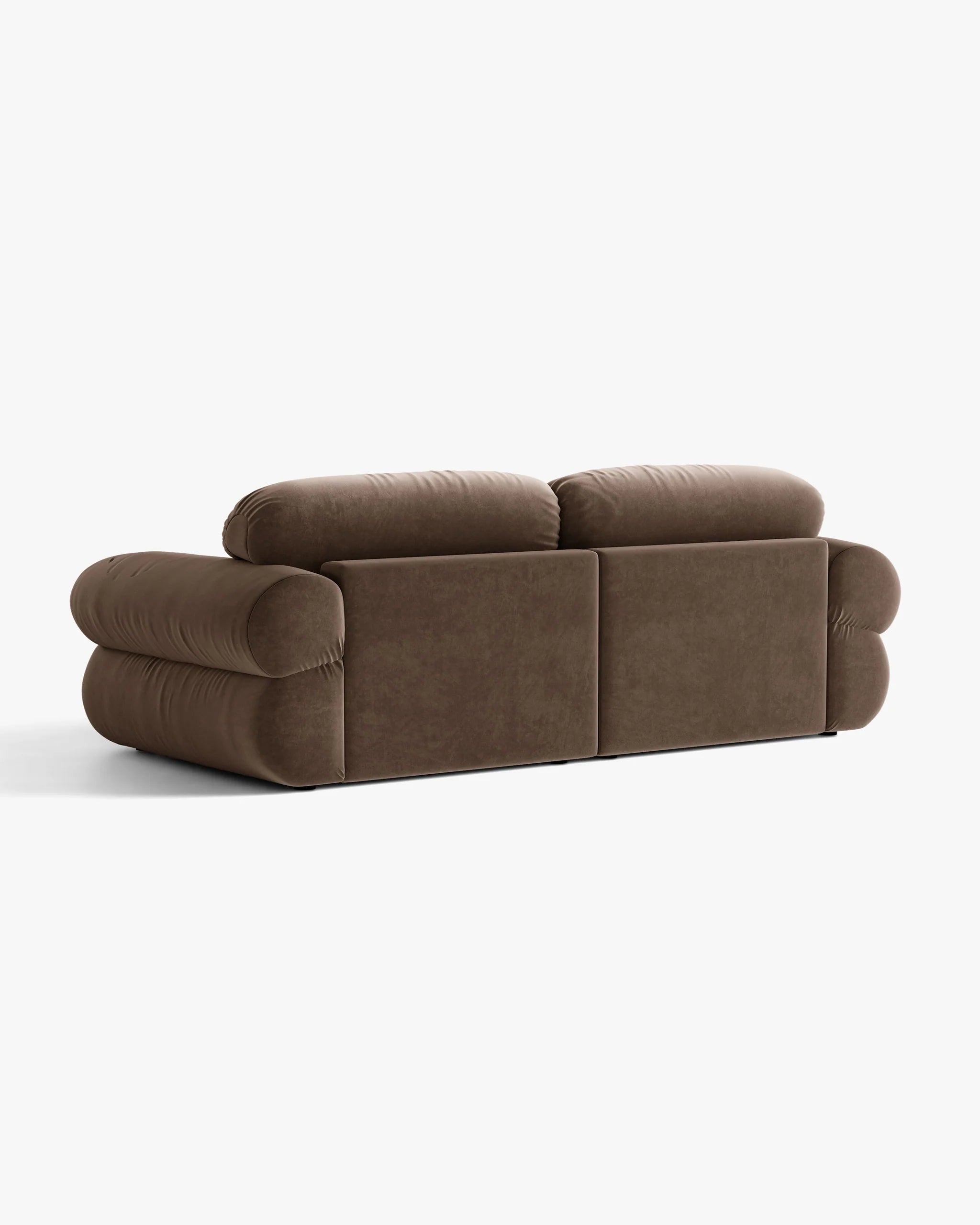 Sofa für 3 Personen aus Samt OPHELIA in Schokoladenfarbe