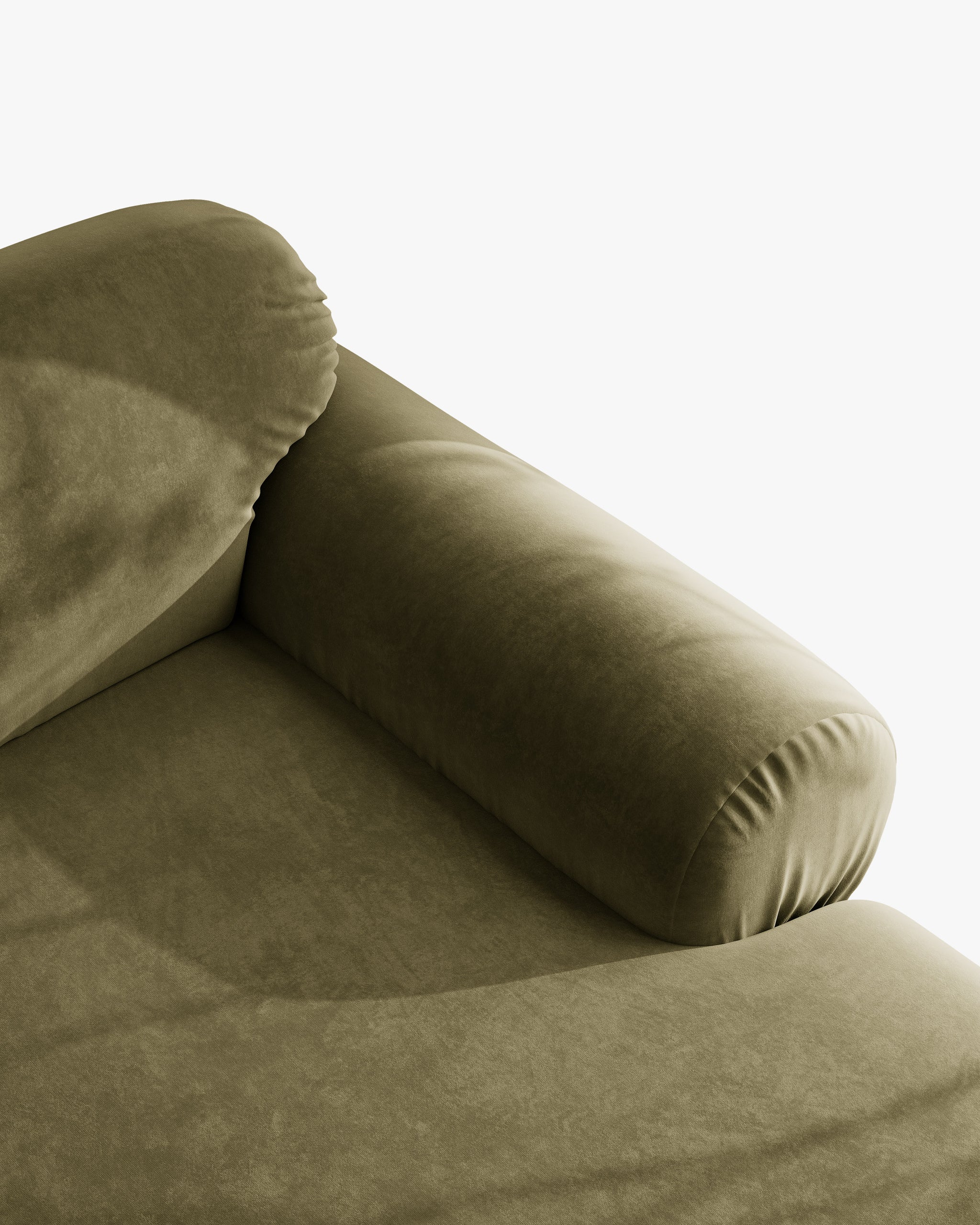 Sofa für 3 Personen aus Samt OPHELIA in Olivgrün