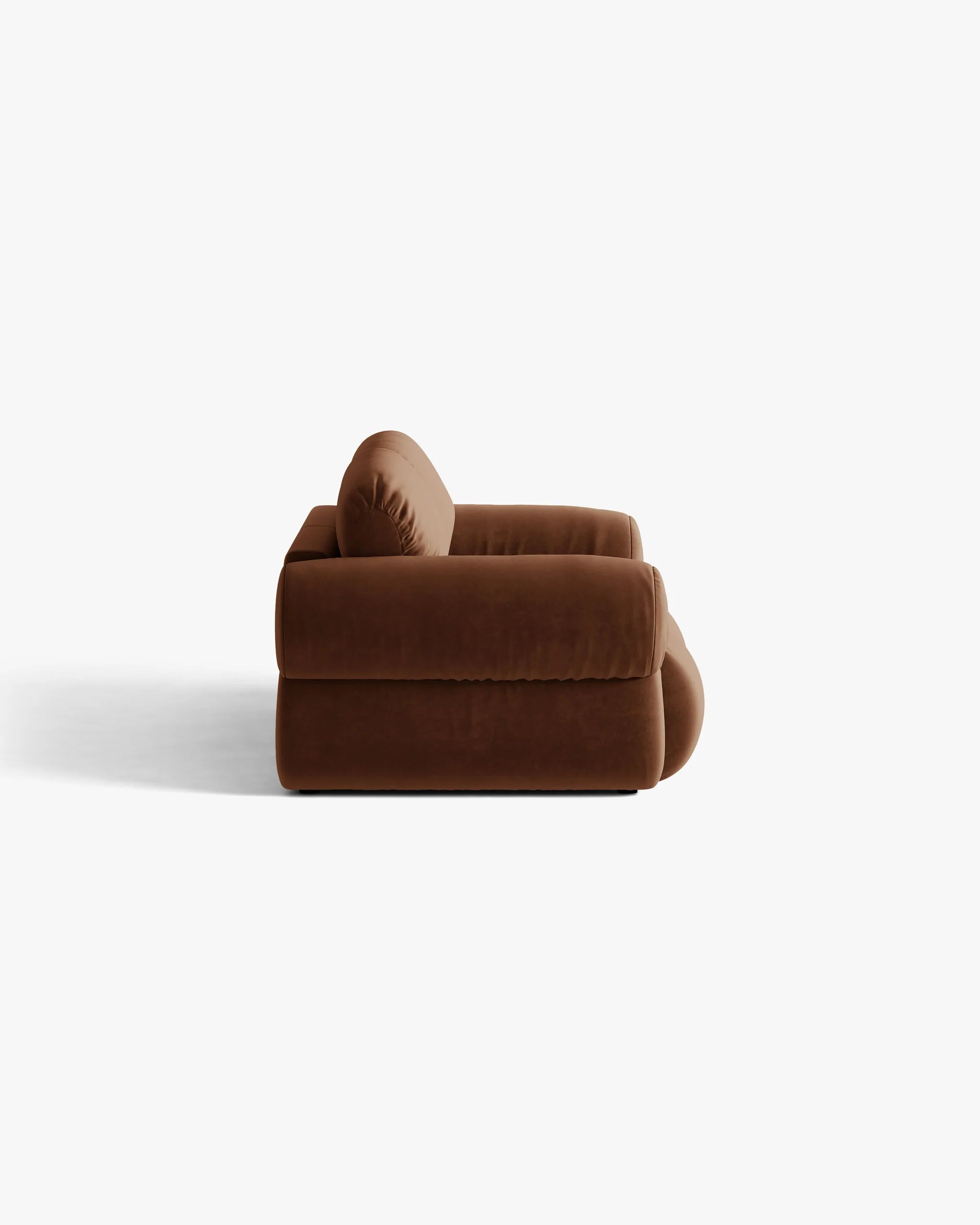 Sofa für 3 Personen aus Samt OPHELIA in Braun