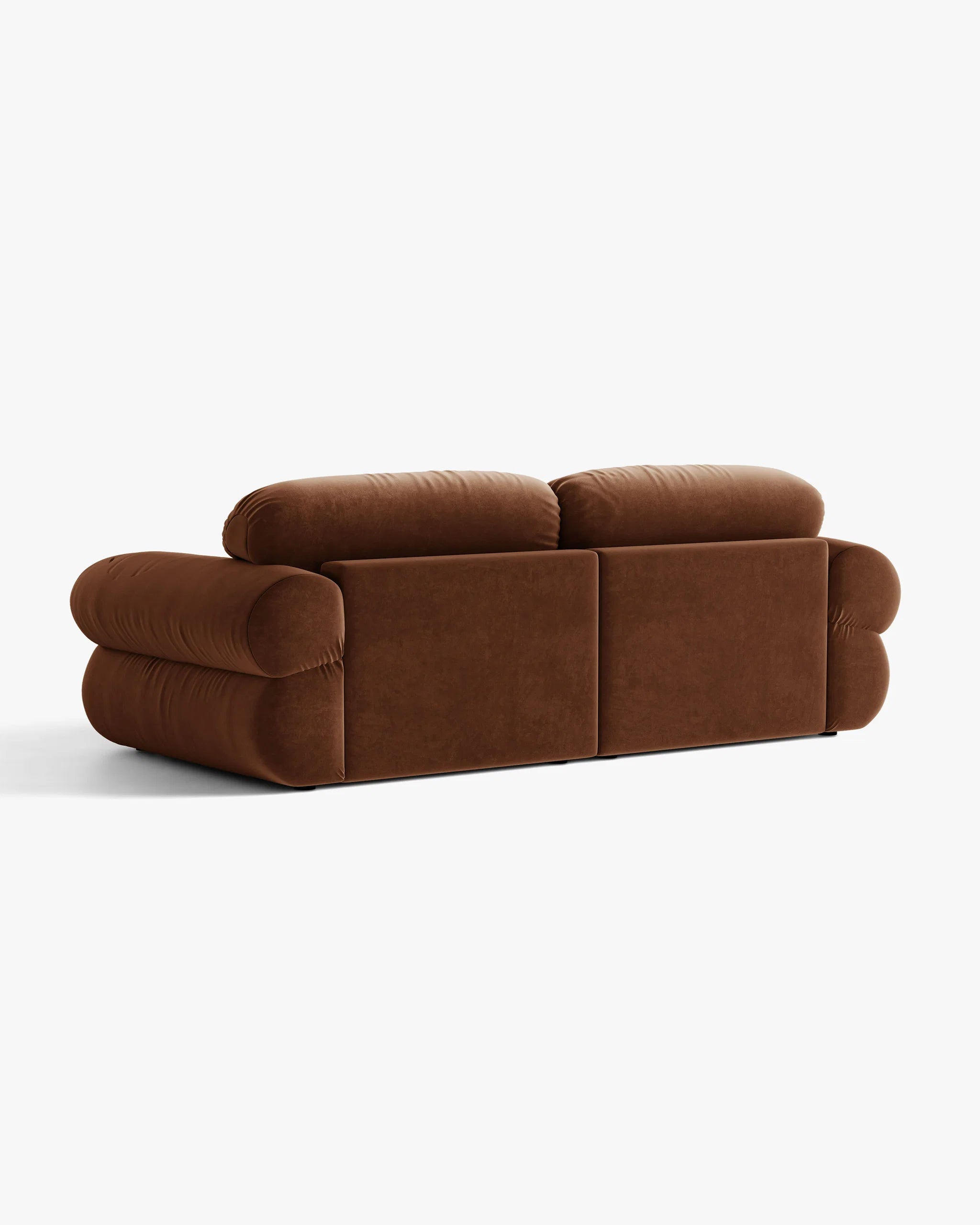 Sofa für 3 Personen aus Samt OPHELIA in Braun