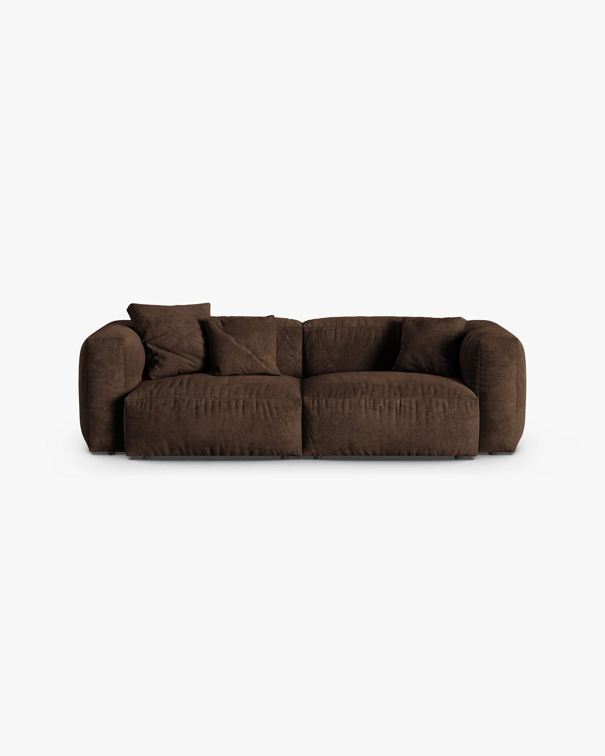 Samtsofa für 3 Personen MARTINA XL in Schokoladenfarbe