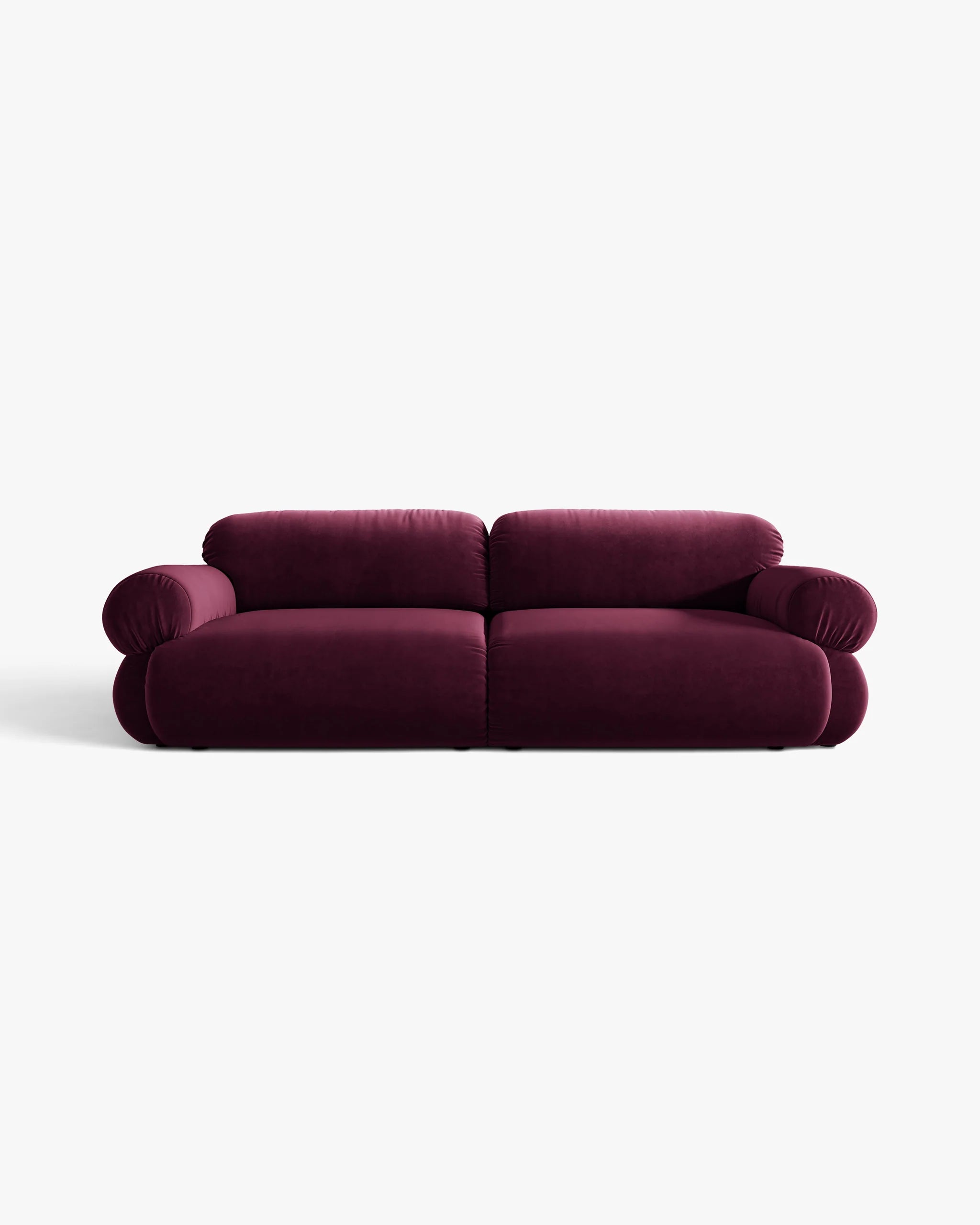 Sofa für 4 Personen aus Samt OPHELIA in Burgunderrot