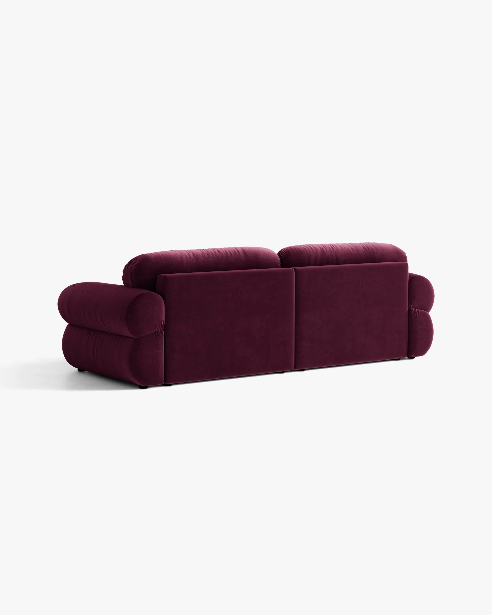 Sofa für 4 Personen aus Samt OPHELIA in Burgunderrot