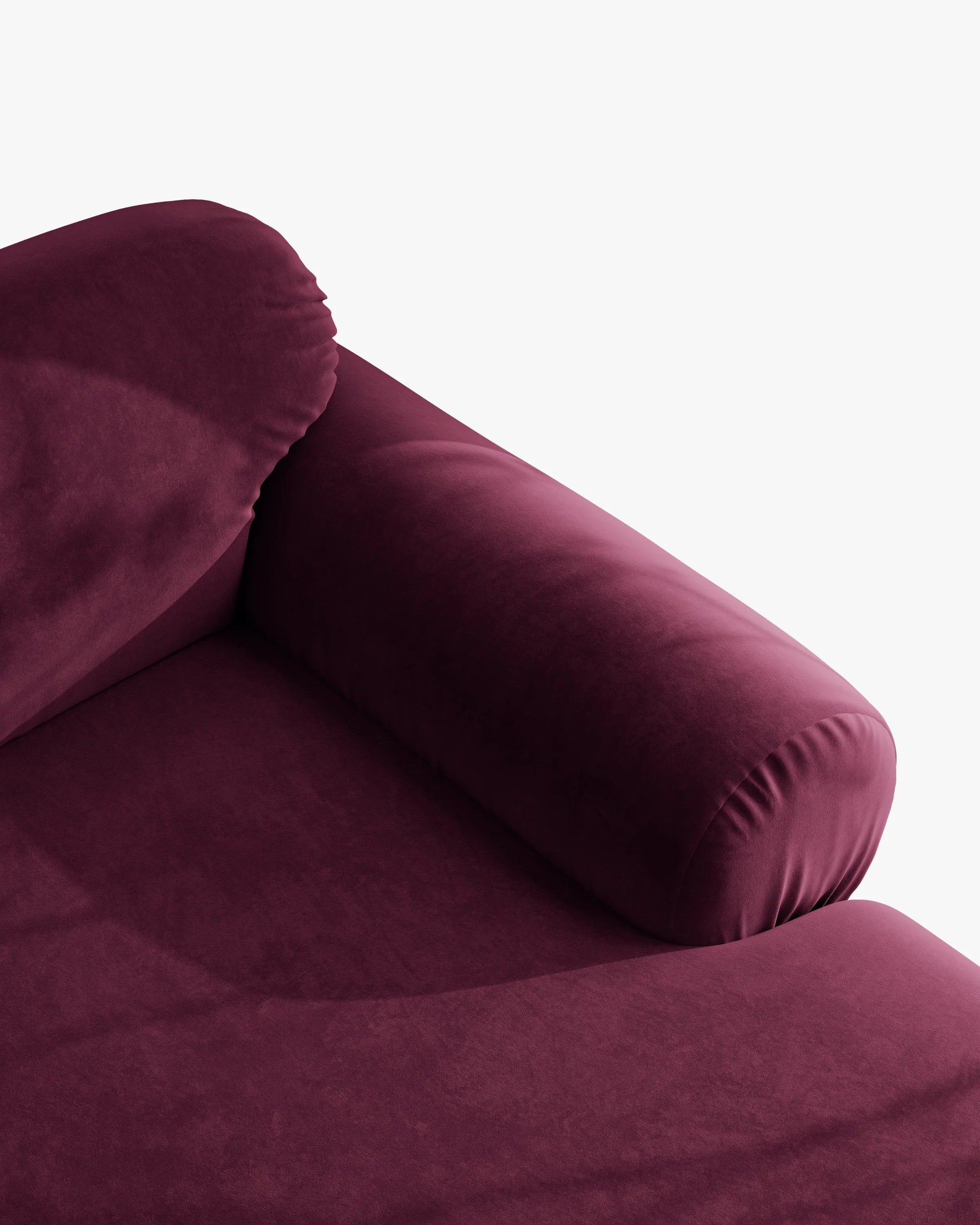 Sofa für 4 Personen aus Samt OPHELIA in Burgunderrot