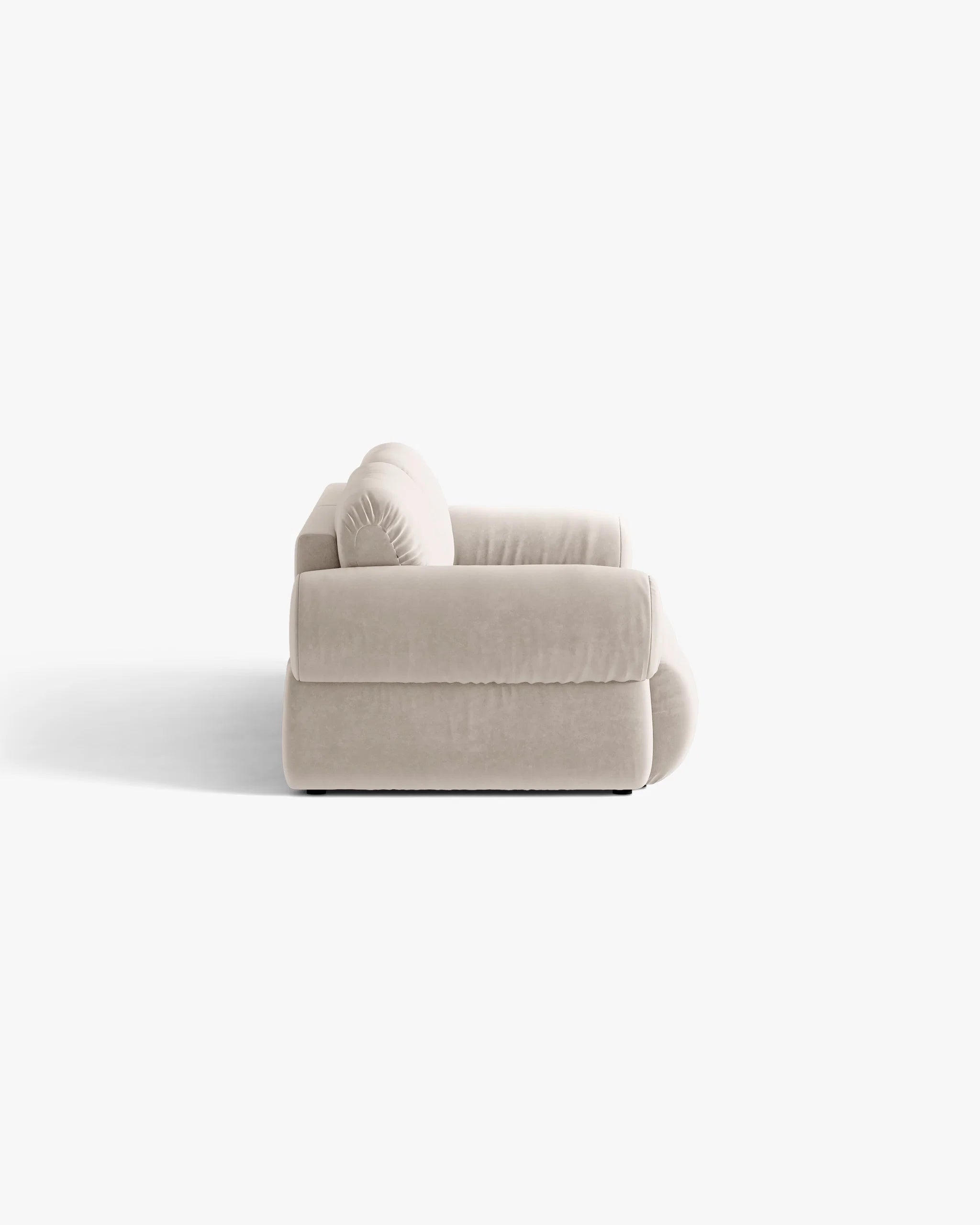 Sofa für 4 Personen, samtig, OPHELIA, beige