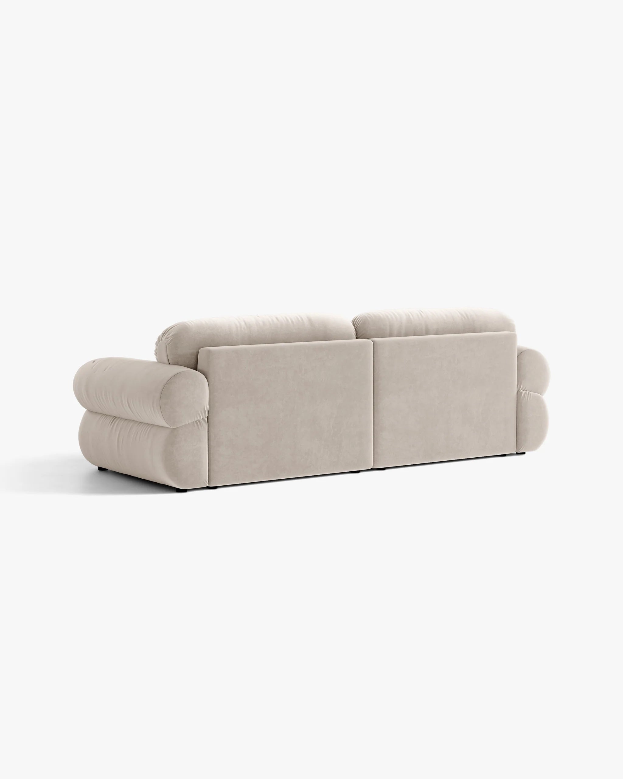 Sofa für 4 Personen, samtig, OPHELIA, beige