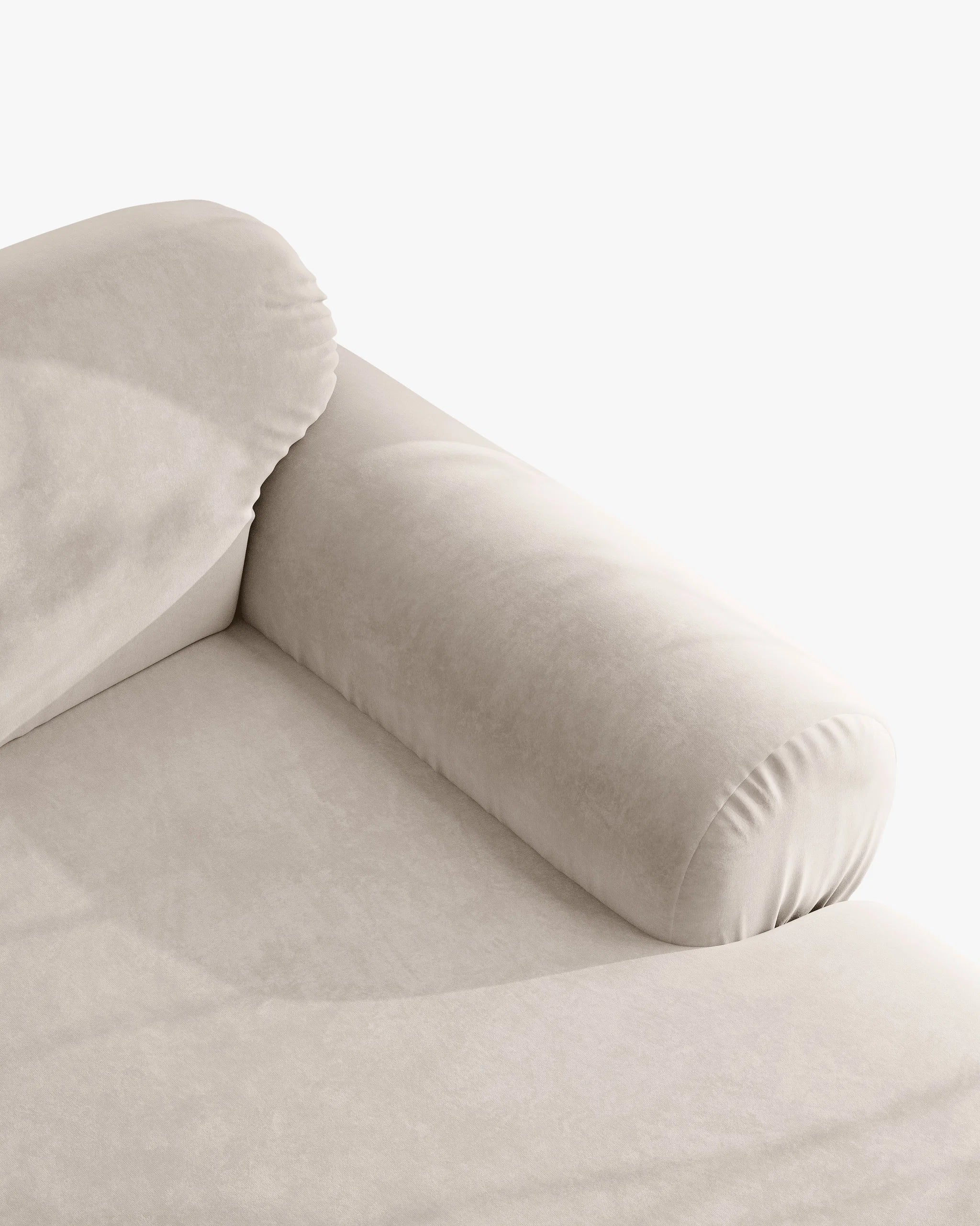 Sofa für 4 Personen, samtig, OPHELIA, beige