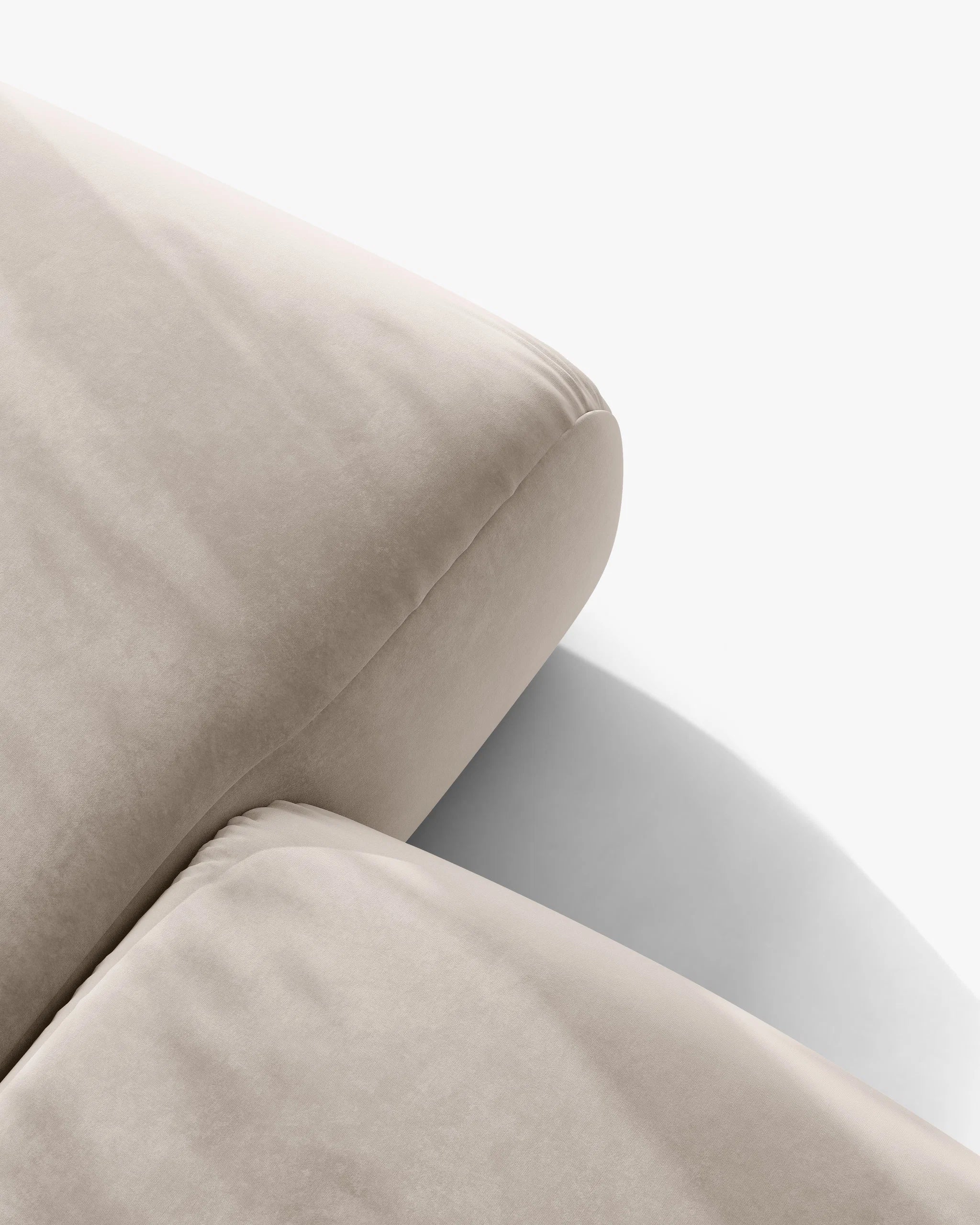 Sofa für 4 Personen, samtig, OPHELIA, beige