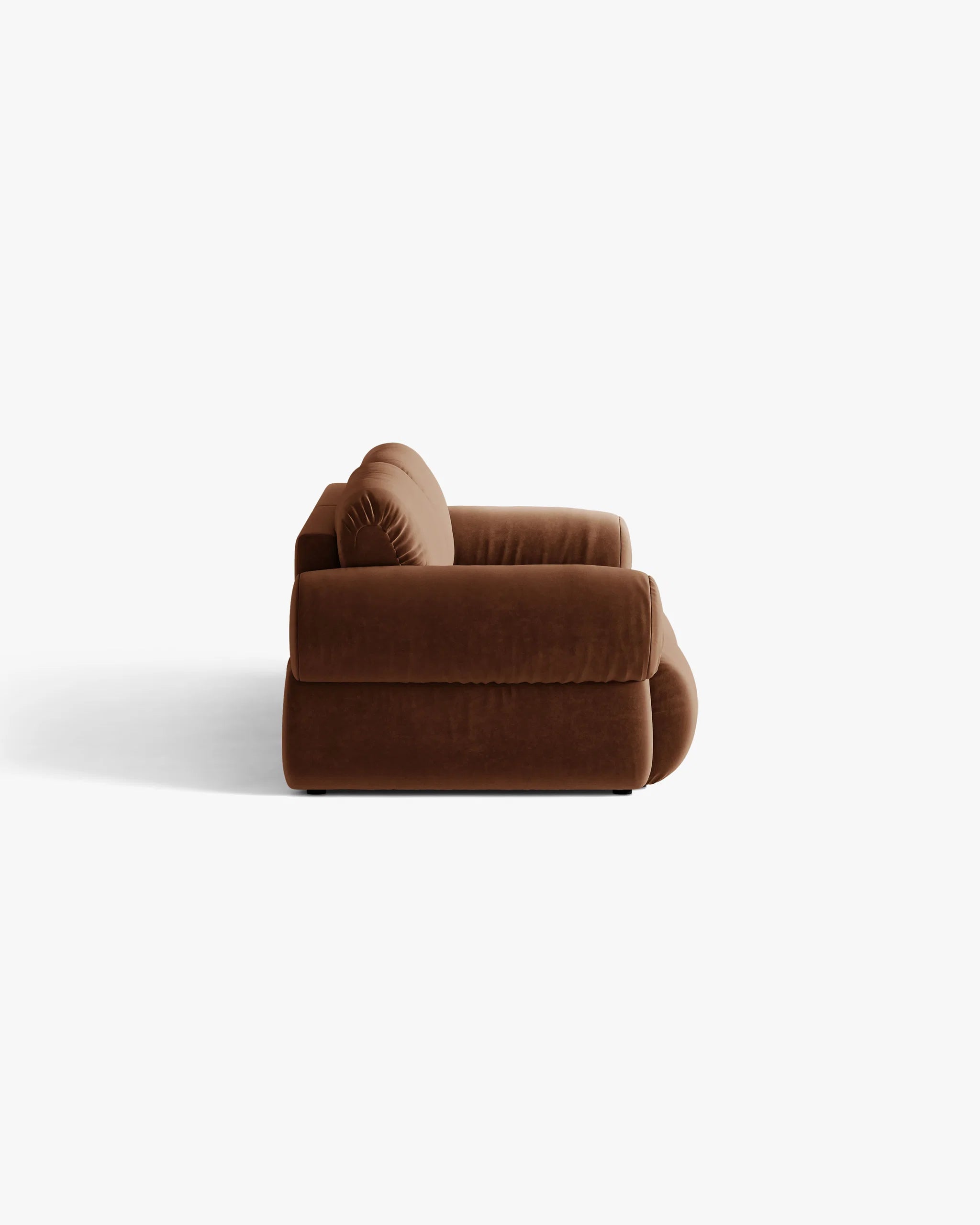 Sofa für 4 Personen, samtig, OPHELIA, braun