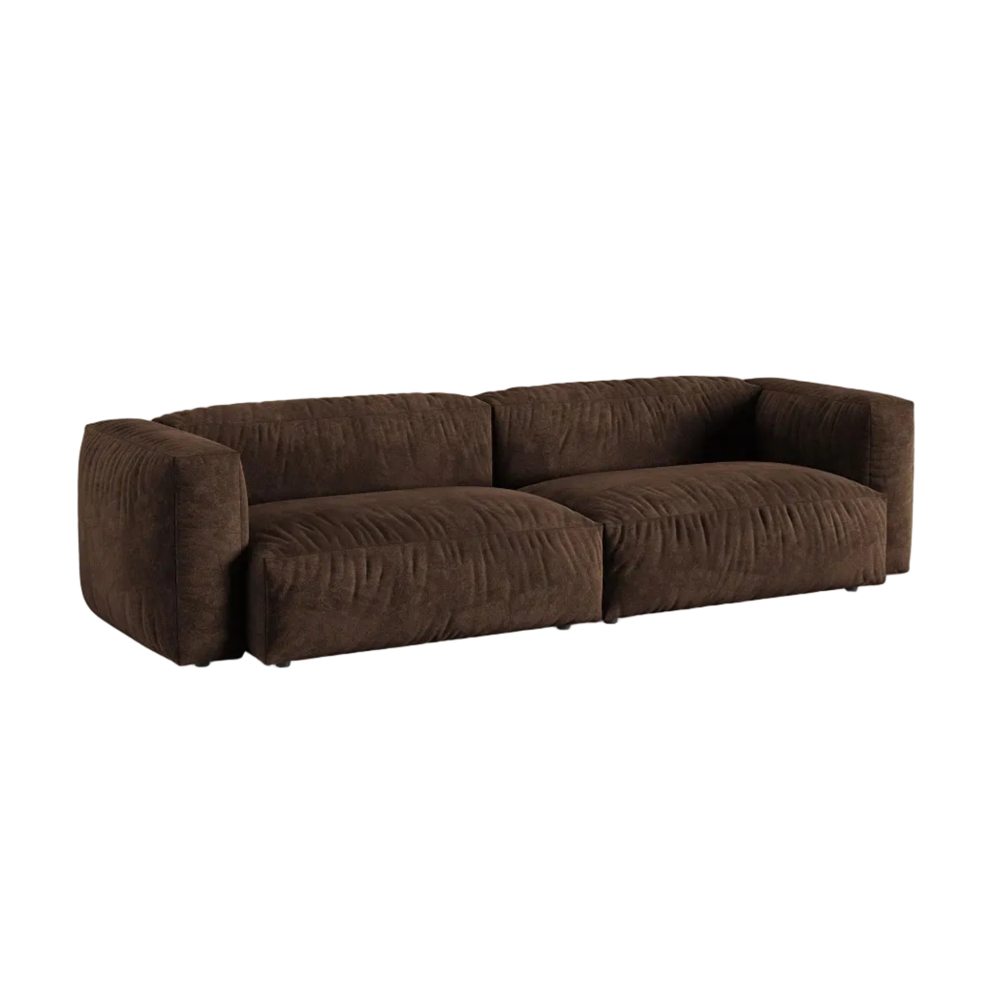 Samtsofa für 4 Personen MARTINA XL in Schokoladenfarbe