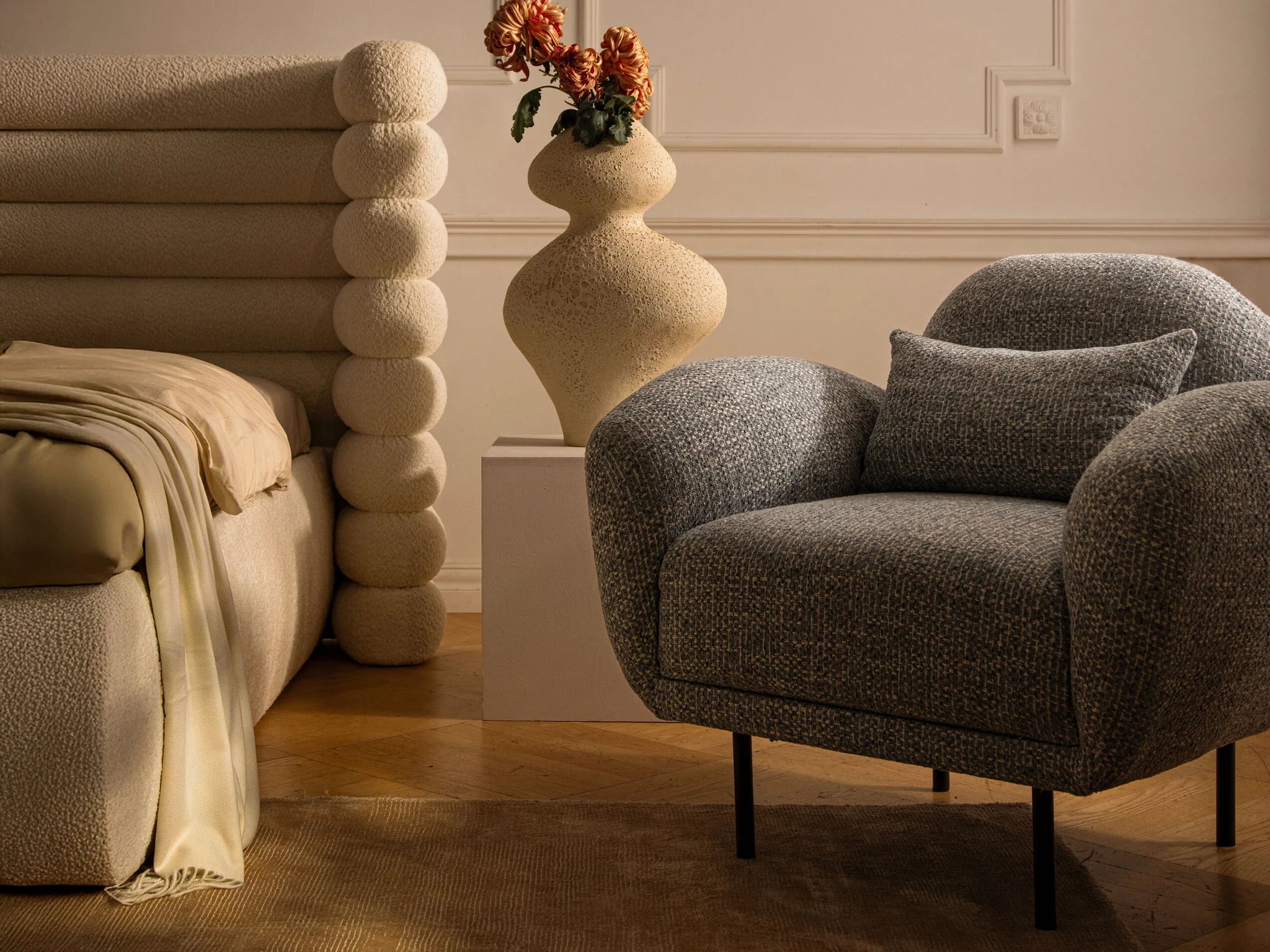 Sessel POPPY rosa Chenille