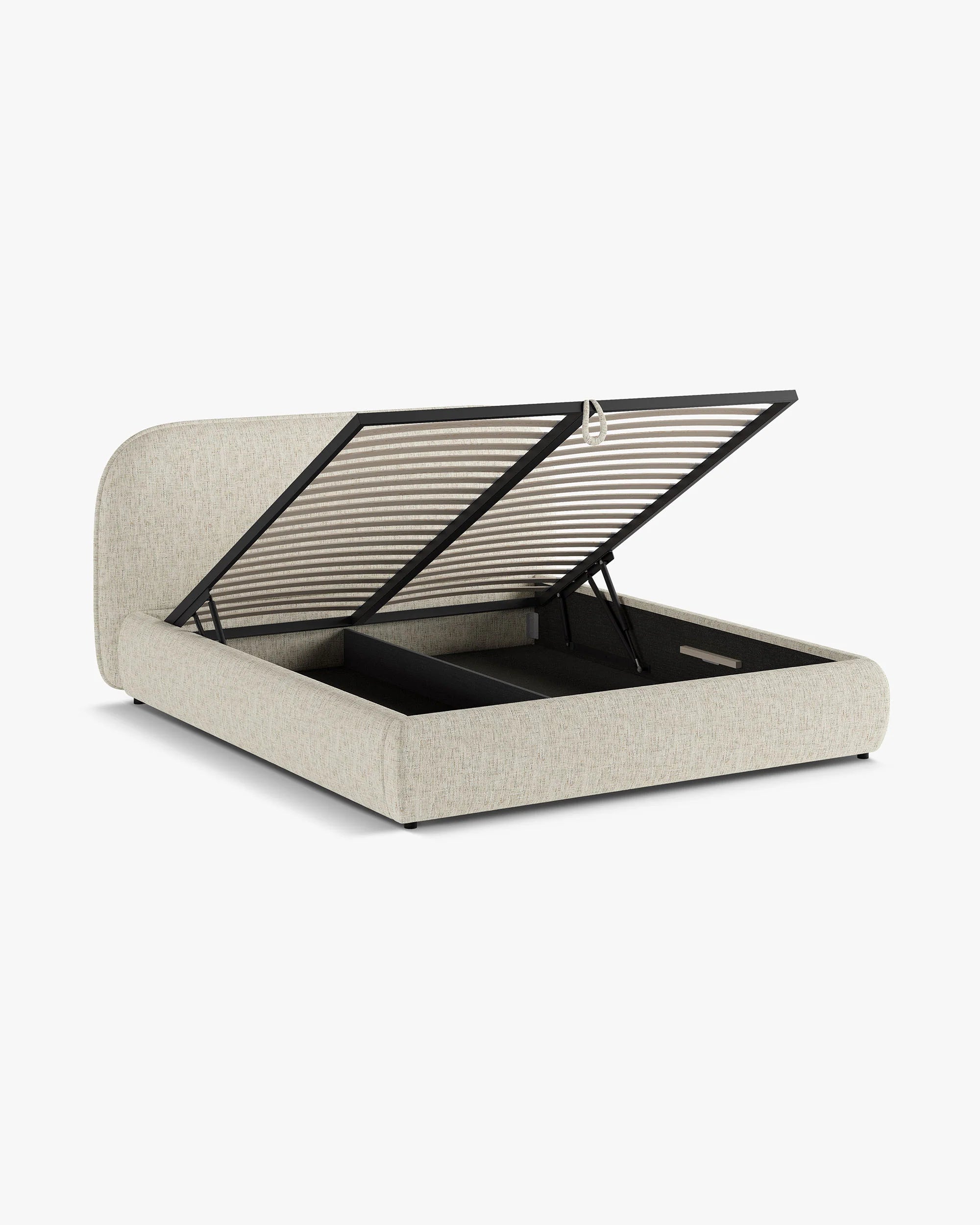 Bett MURADA grau-beige Melange Chenille