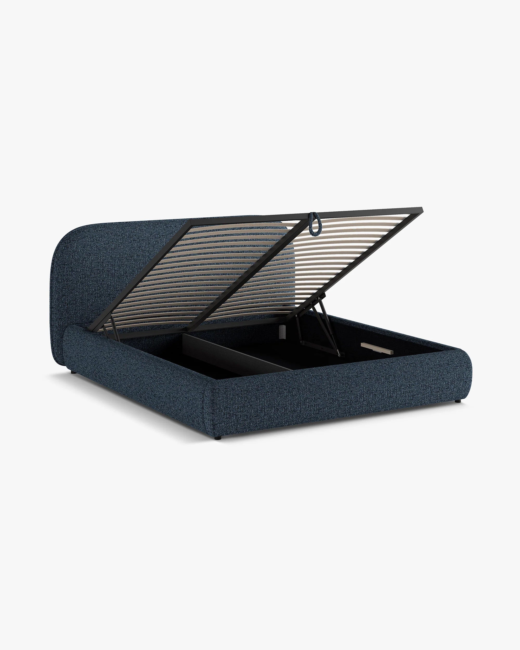 Bett MURADA blauer Melange Chenille