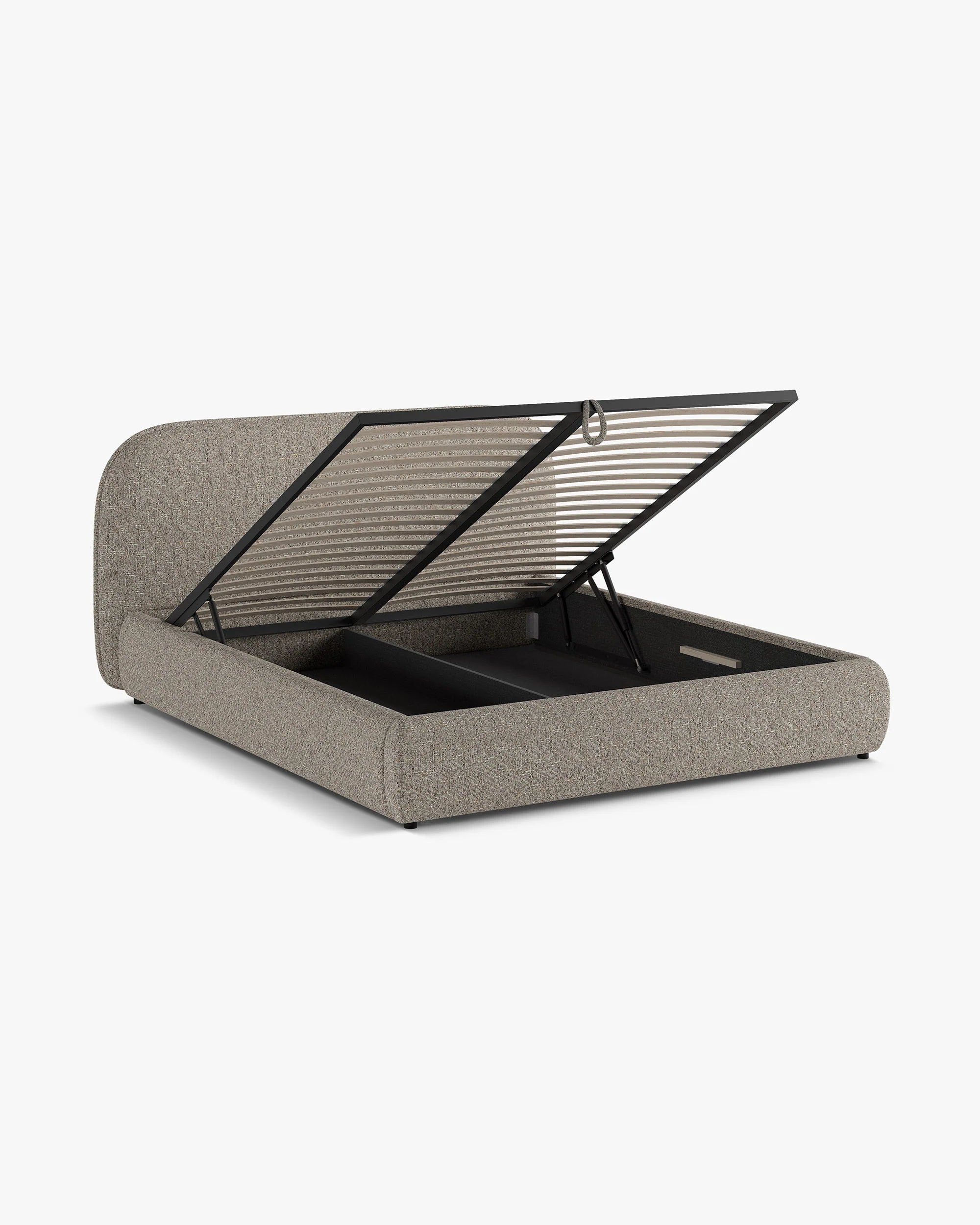 Bett MURADA braun-grauer Melange Chenille