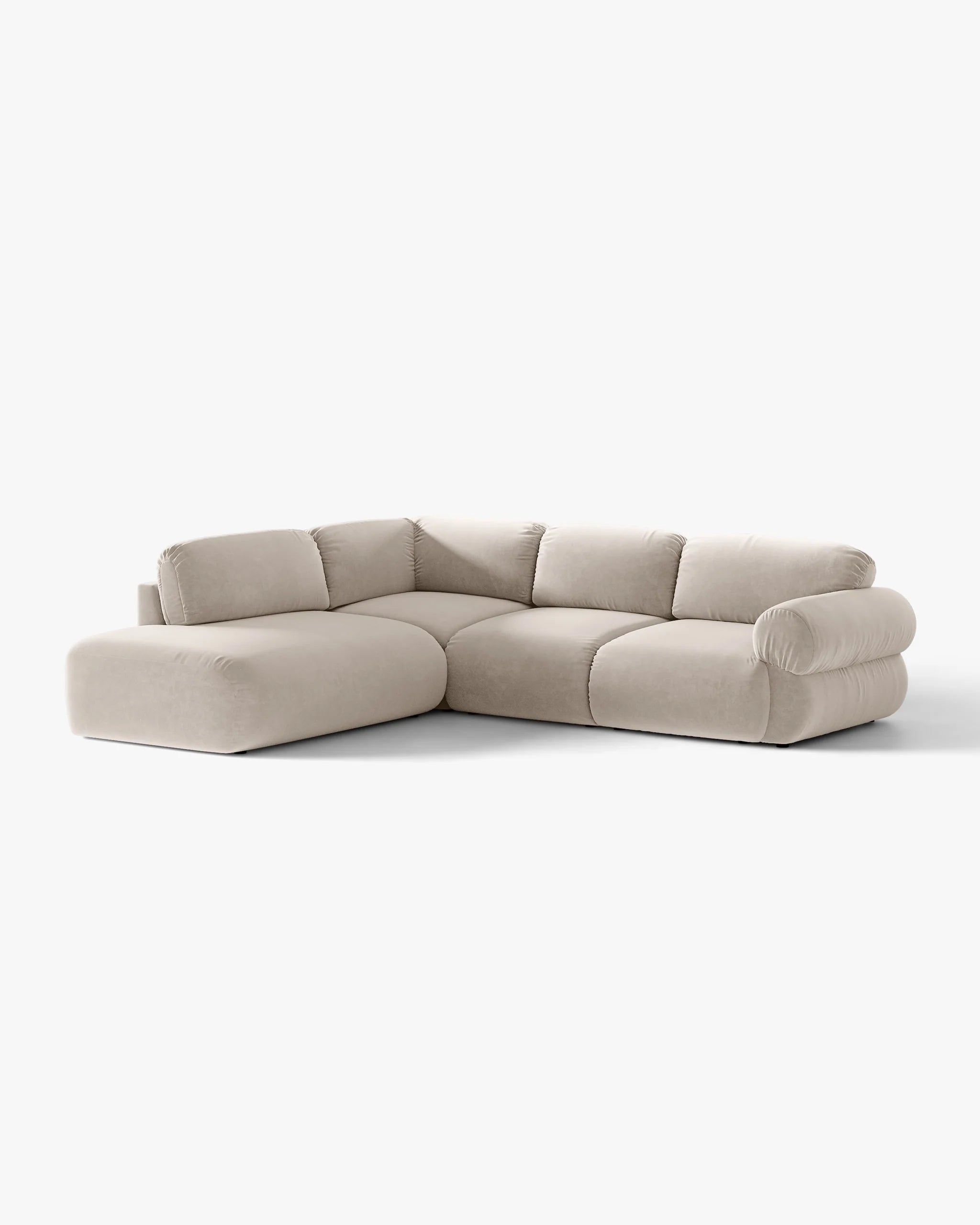 Samt-Ecksofa links OPHELIA in Beige