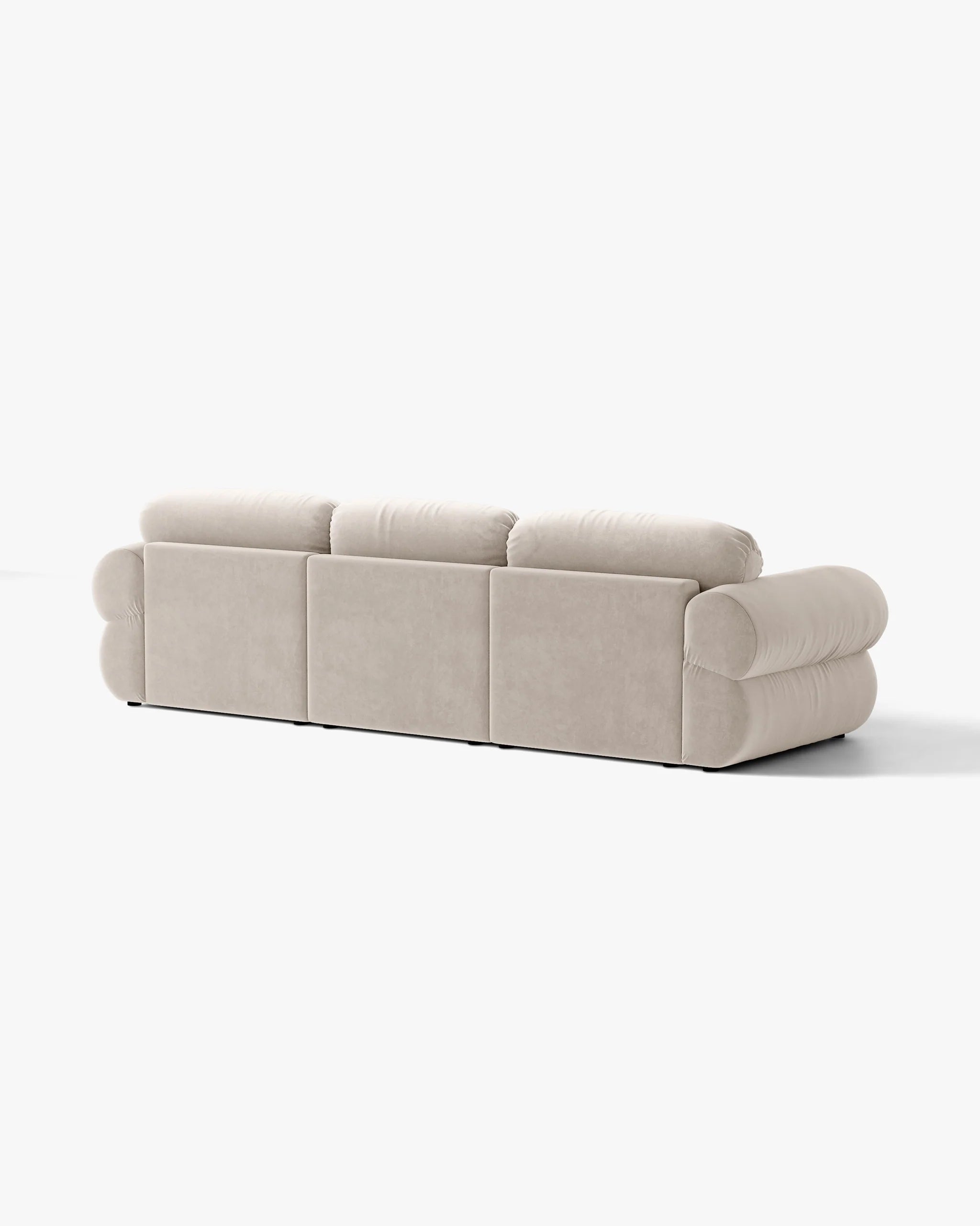 3-sitziger Samt-Ecksofa links OPHELIA beige