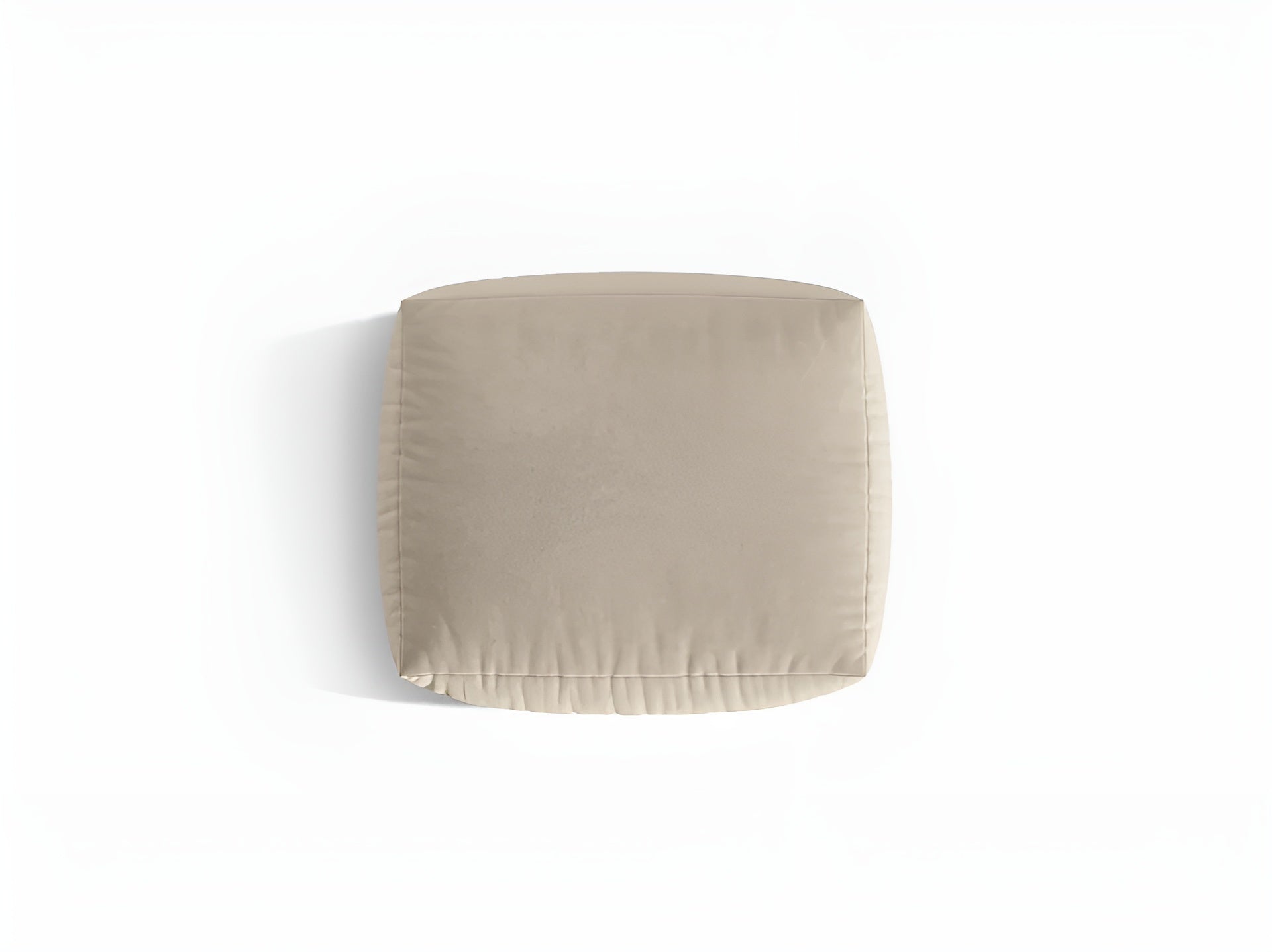 CHRIS ecru velvet pouf