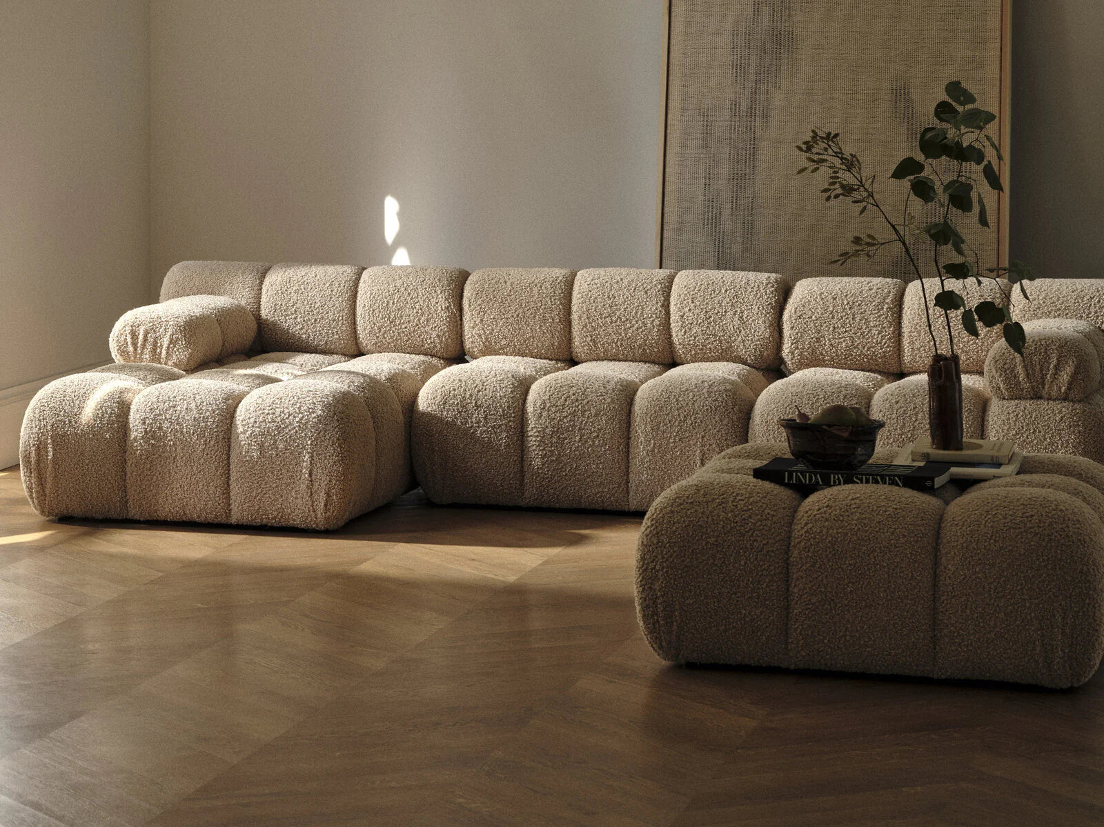 Modulares 2-Sitzer-Sofa BELLIS in Ziegelrot