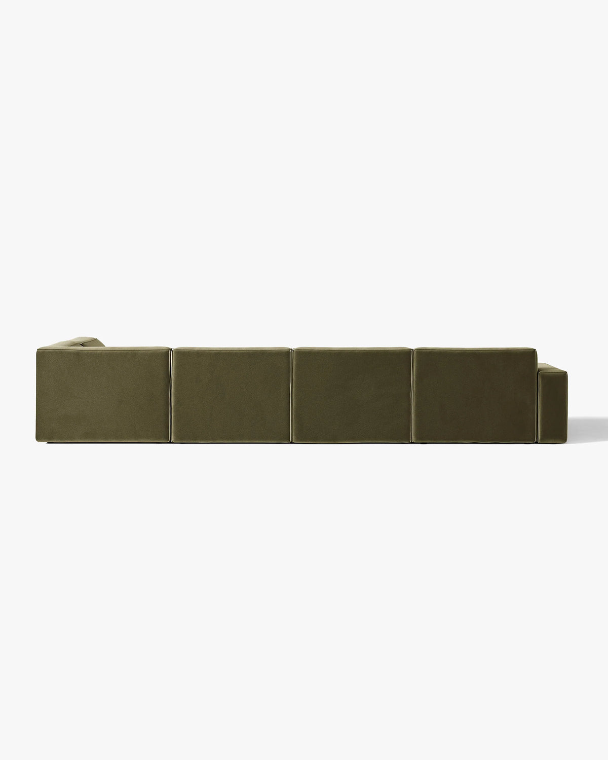Panorama -Sofa Samt rechts -grüner Jodie