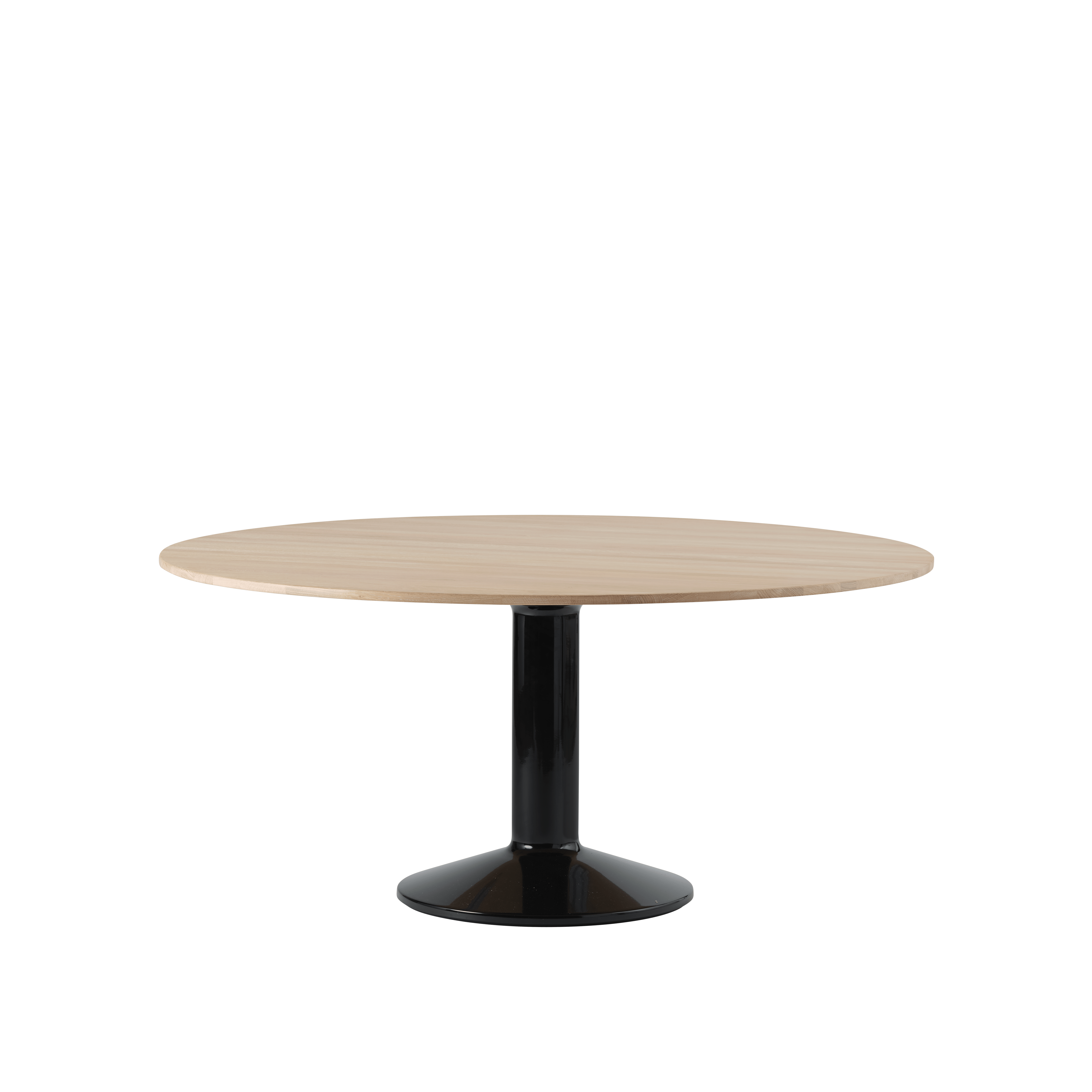 Round Table MIDST Oiled Oak with Black Base