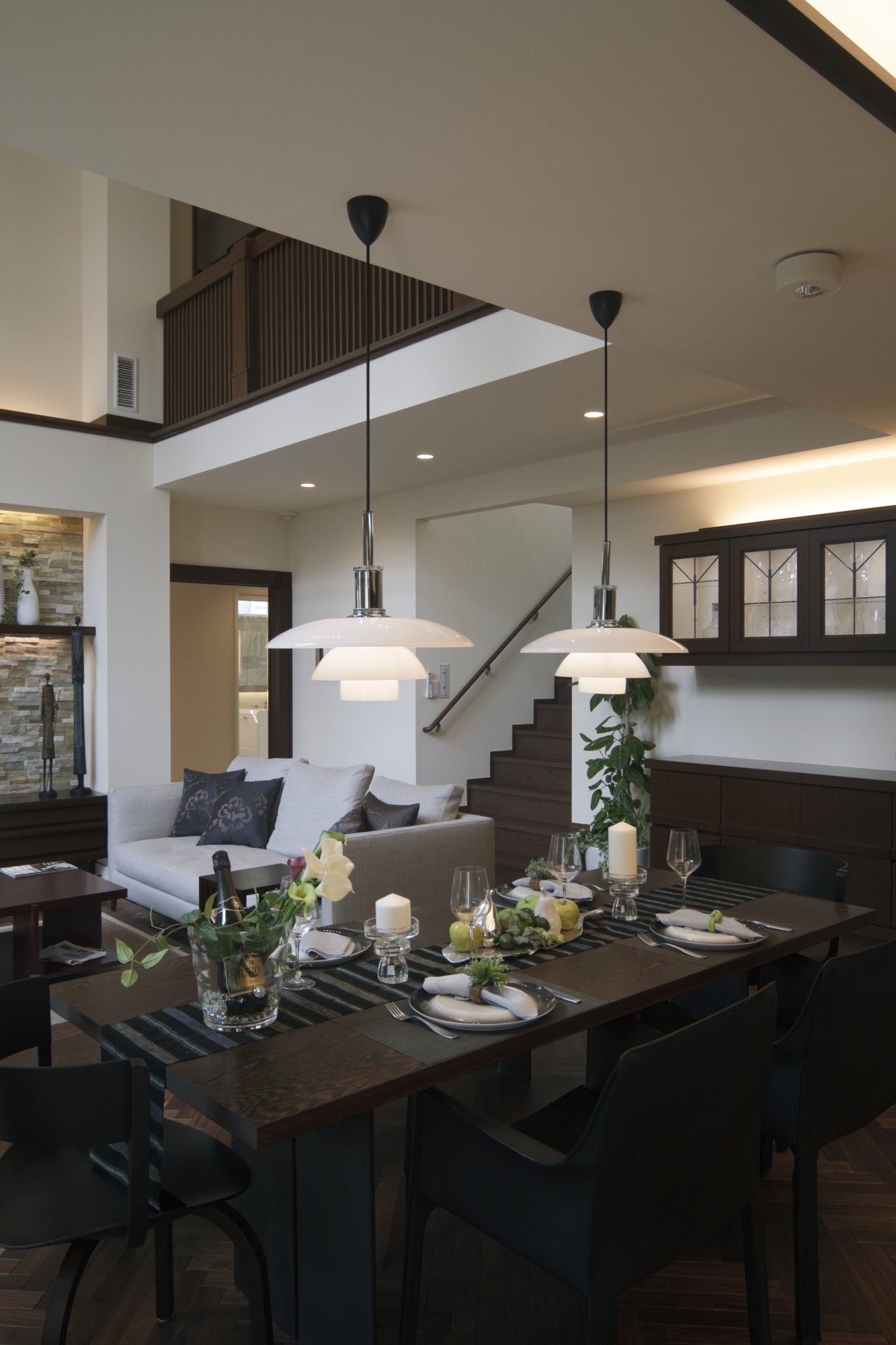 Pendelleuchte PH 4½-4 weiß mit verchromter Oberfläche