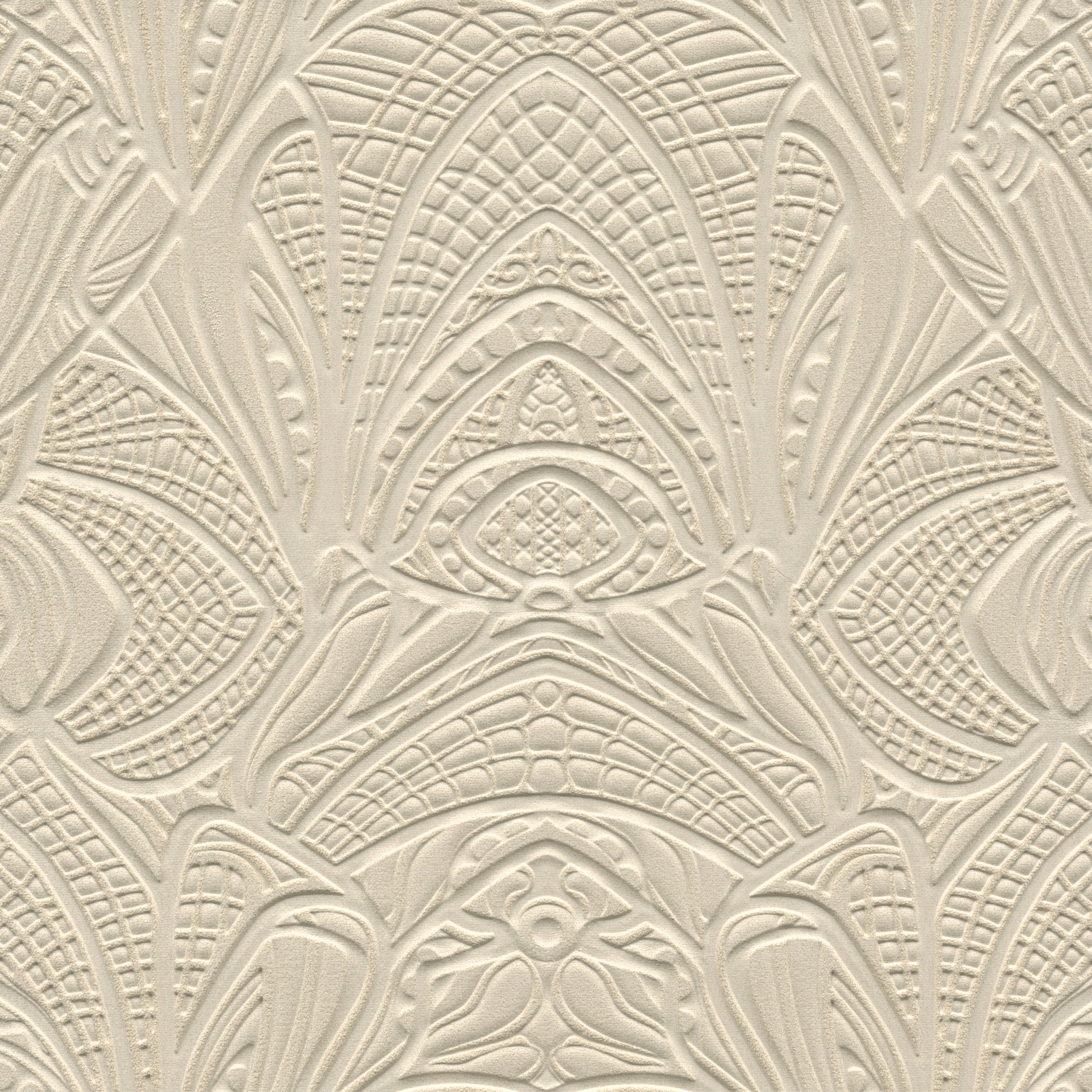 3D Boucle Textile Wallpaper LACY LONGLEGS Beige-Gold