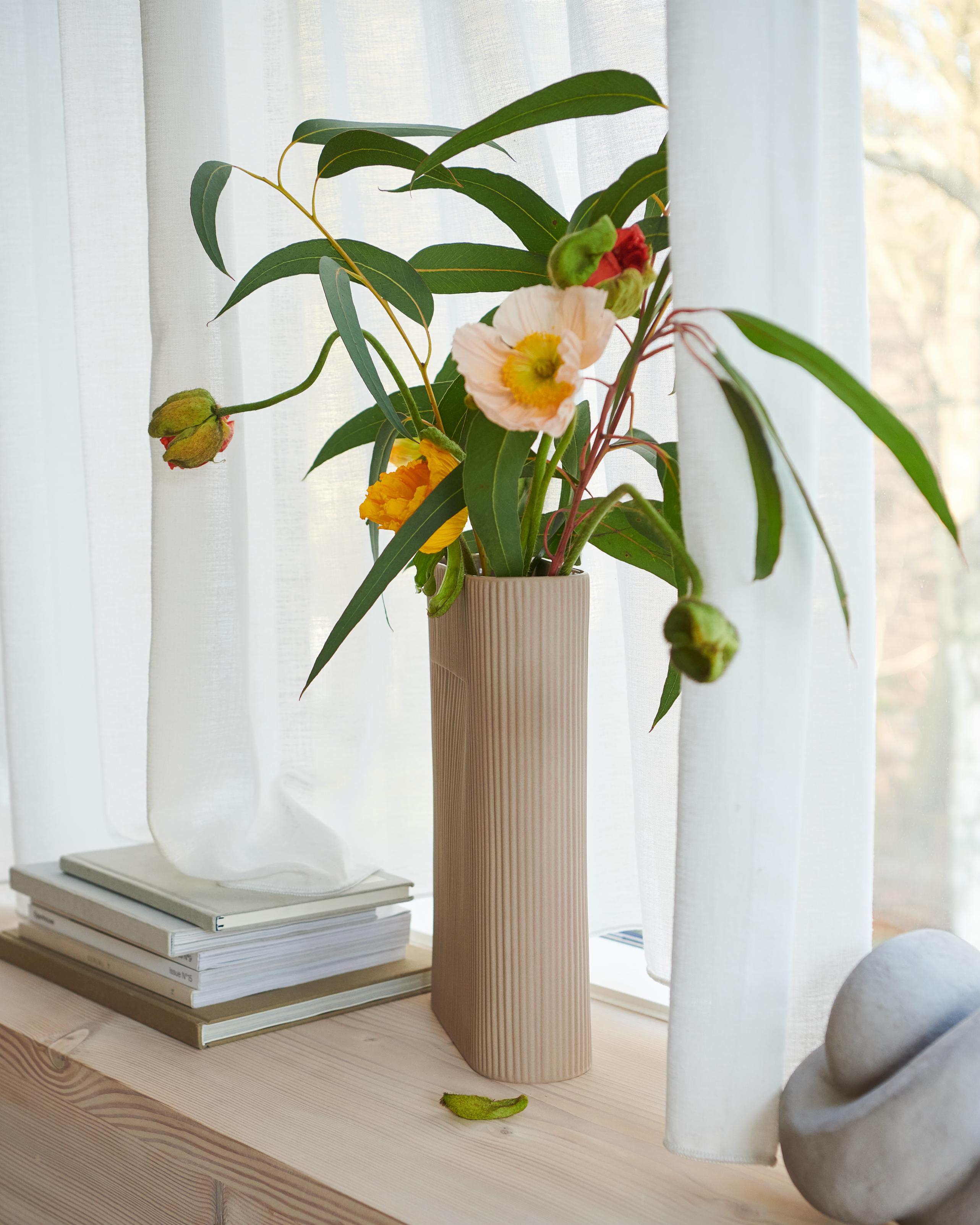 Vase aus Keramik RIDGE beige