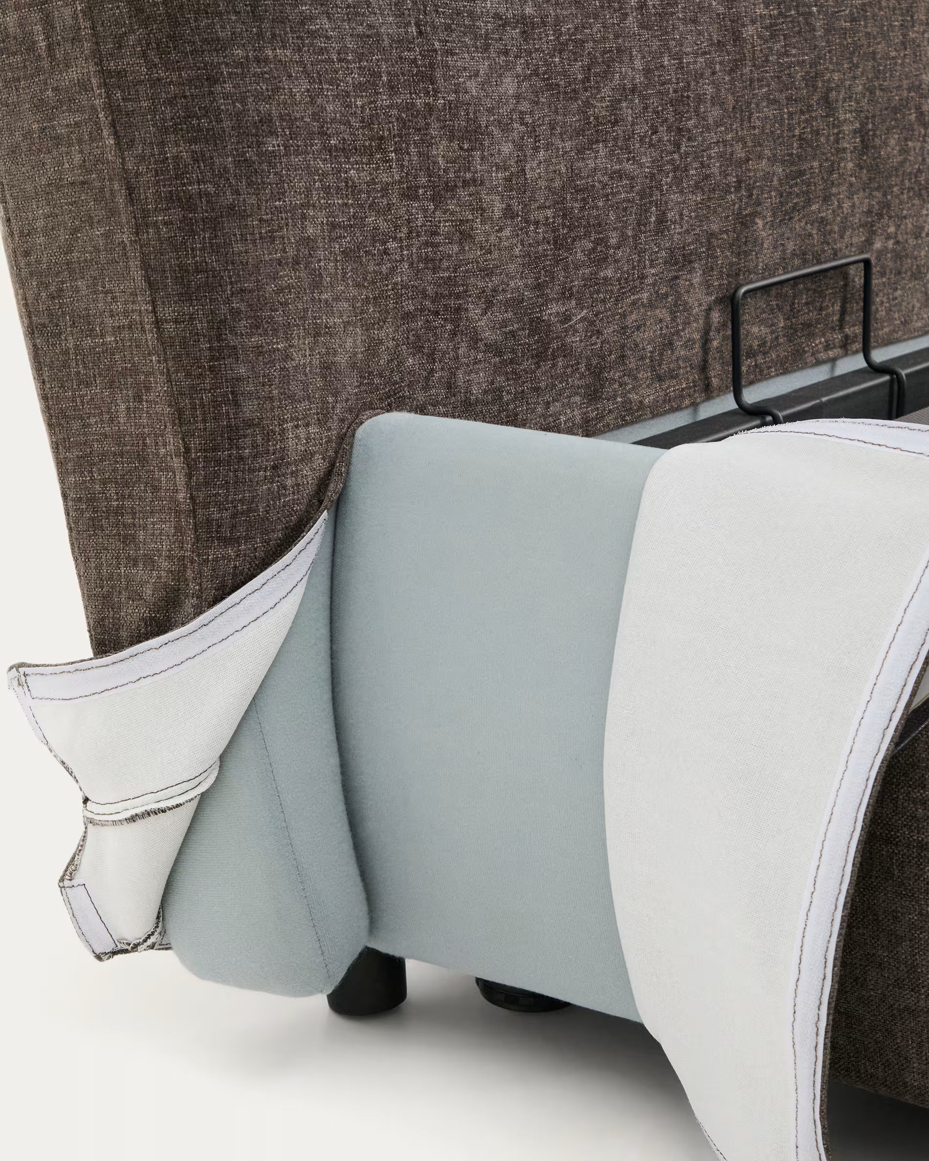 Bett mit Bettkasten DAFRA braunes Chenille