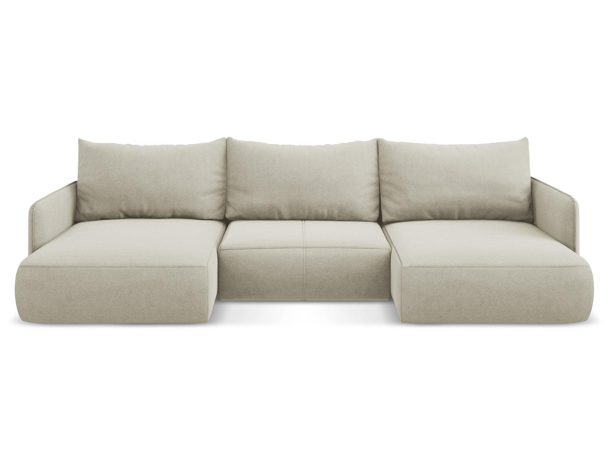 Panoramic Corner Sofa with Sleeping Function NANEA Light Beige