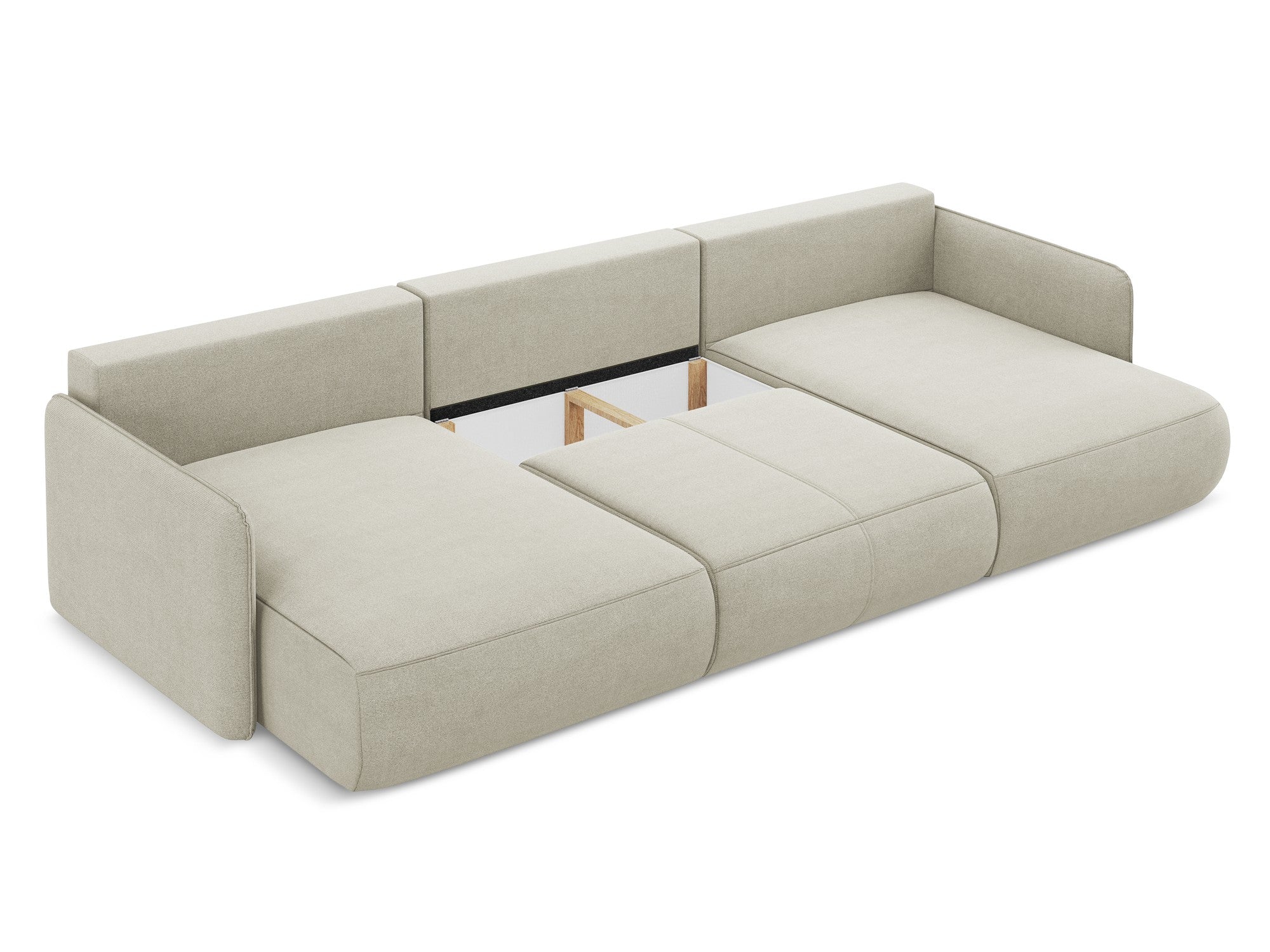 Panoramic Corner Sofa with Sleeping Function NANEA Light Beige